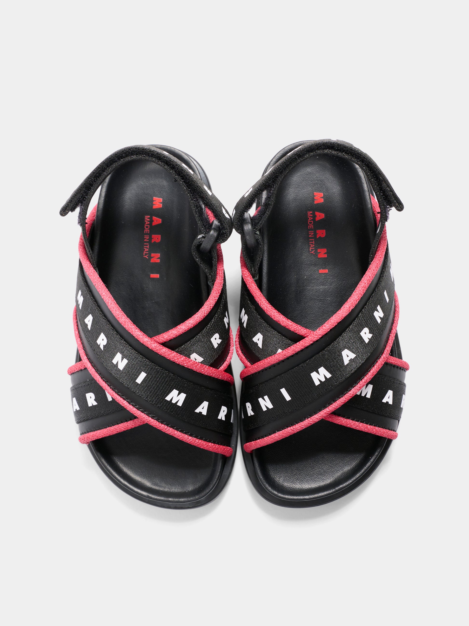 Sandali neri per bambina con logo,Marni Kids,82318 - VAR1