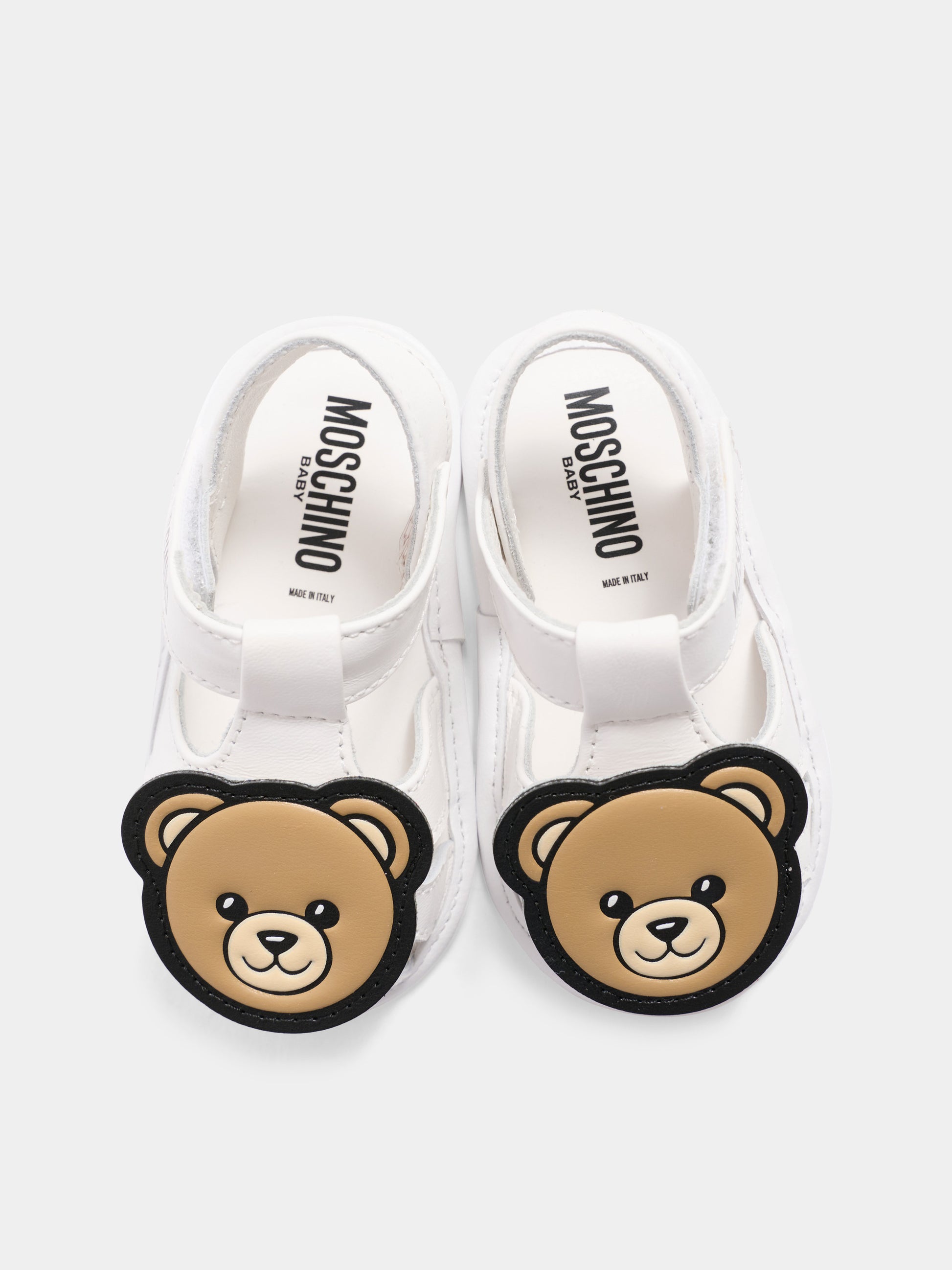 Sandalo bianco per neonata con teddy bear,Moschino Kids,82881 - VAR1