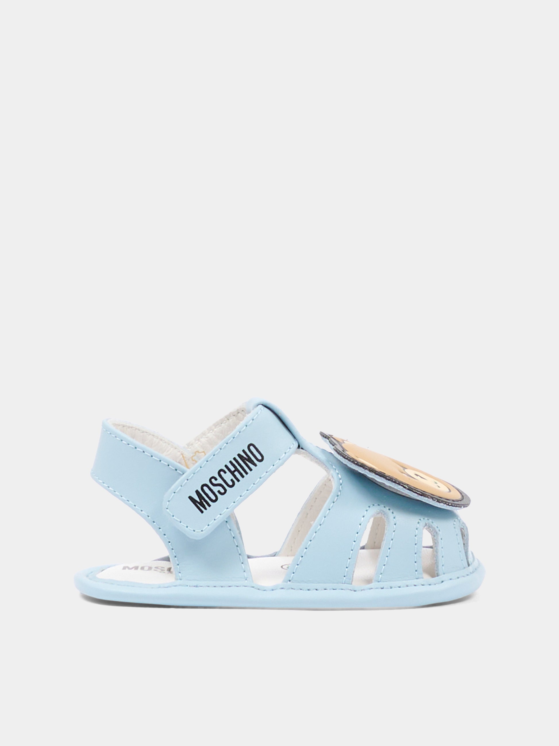 Sandalo celeste per neonata con Teddy Bear,Moschino Kids,82881 - VAR3