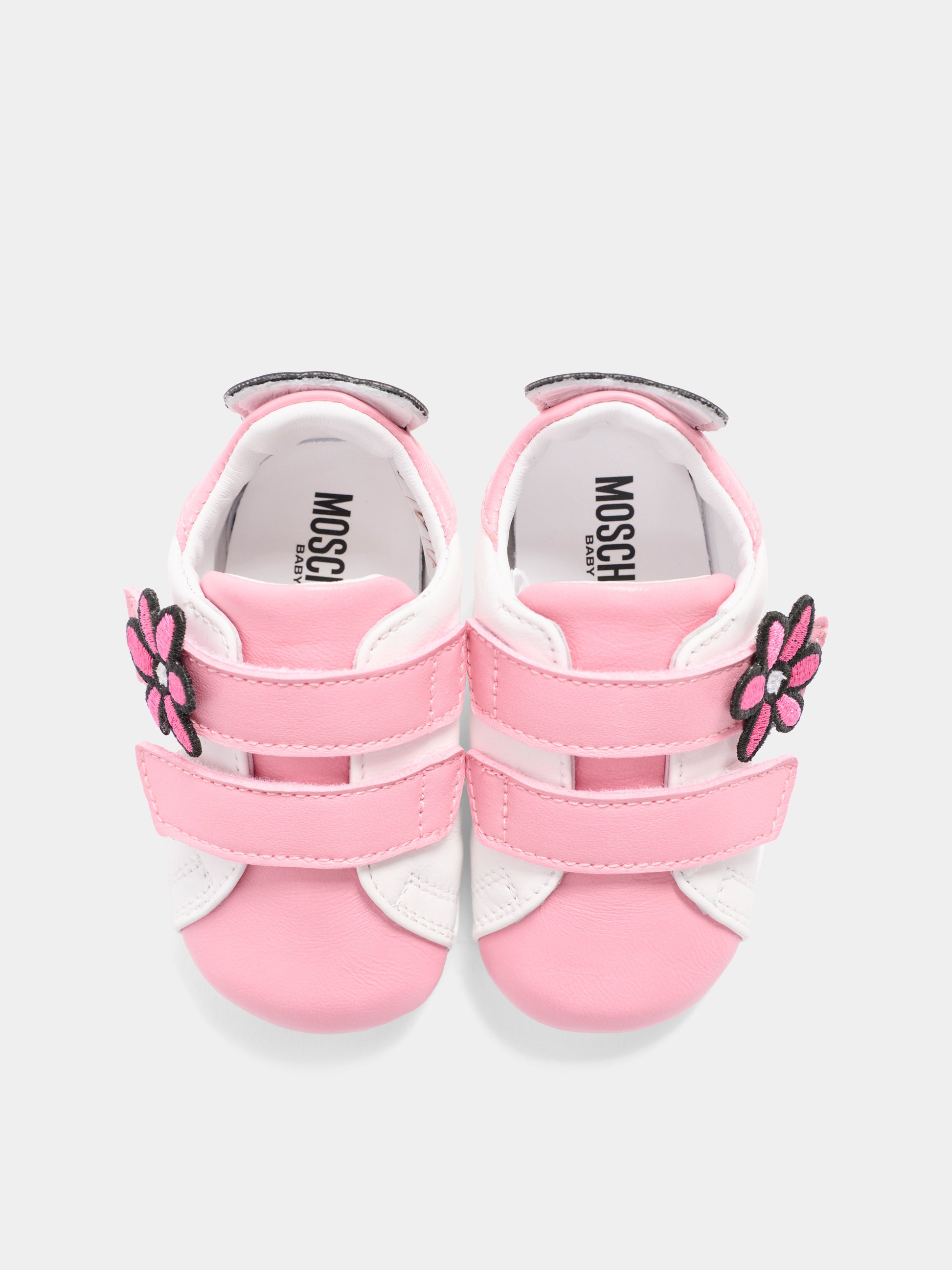 Sneakers basse rosa per neonata con logo,Moschino Kids,82897 - VAR1