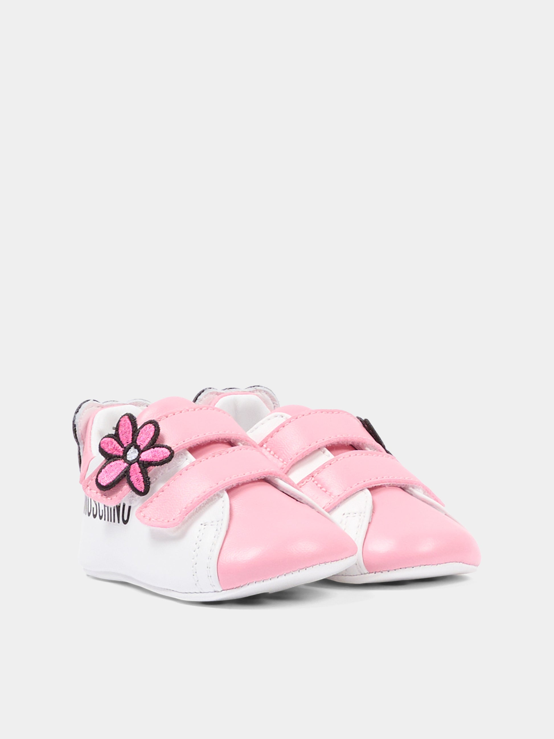 Sneakers basse rosa per neonata con logo,Moschino Kids,82897 - VAR1