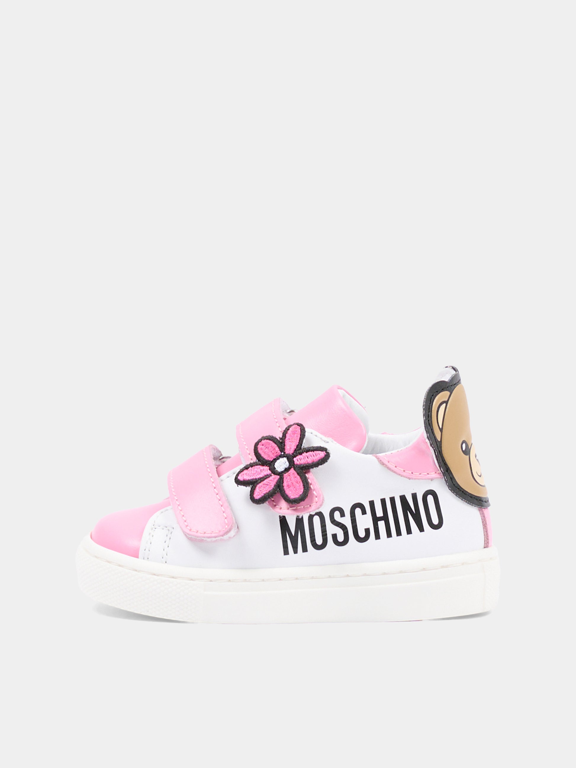 Sneakers basse rosa per bambina con logo,Moschino Kids,82956 - VAR1