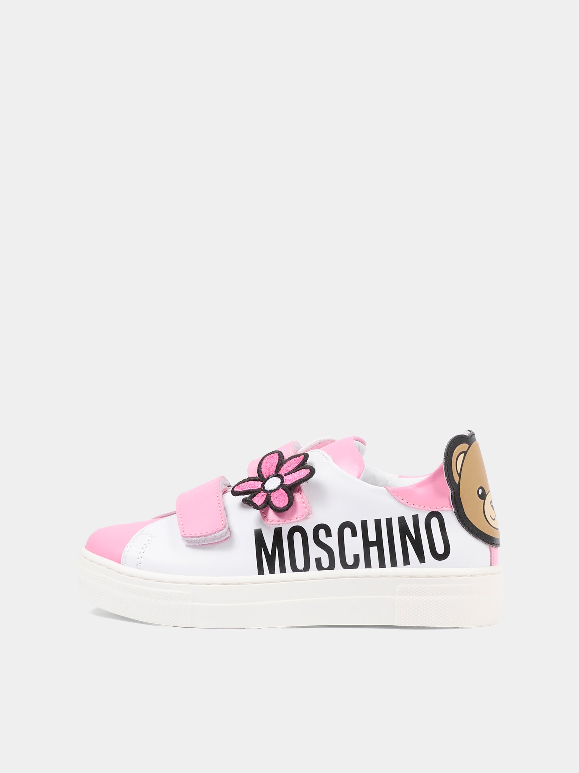 Sneakers rosa per bambina con logo,Moschino Kids,83070 - VAR1