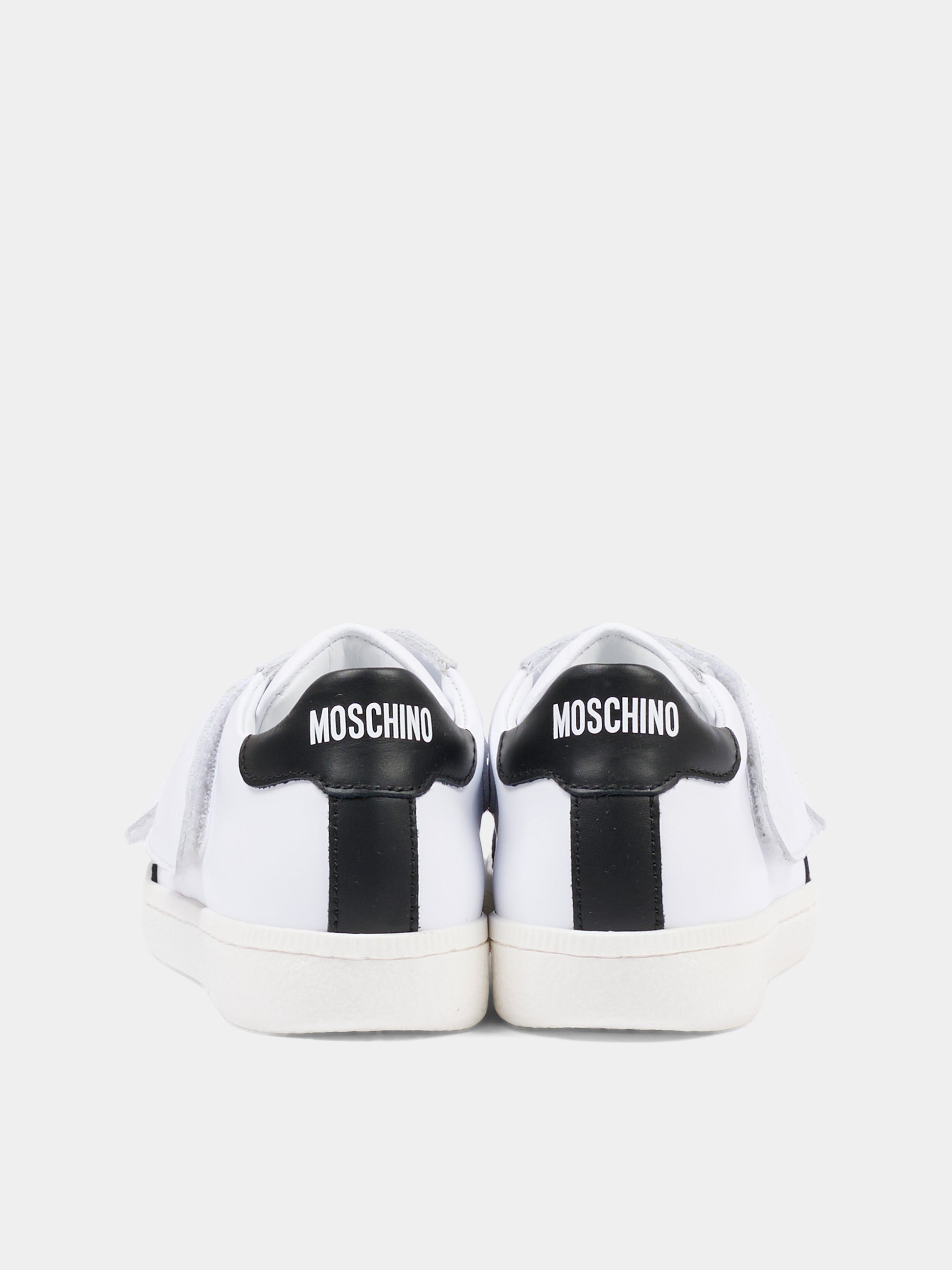 Sneakers basse bianche per bambino,Moschino Kids,83057 - VAR1