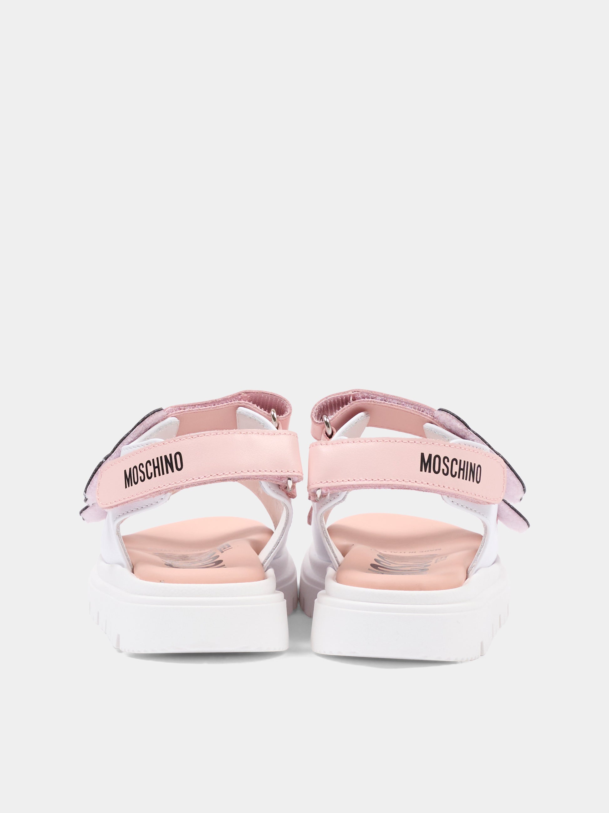 Sandali bianchi per bambina con teddy bear,Moschino Kids,83027 - VAR4