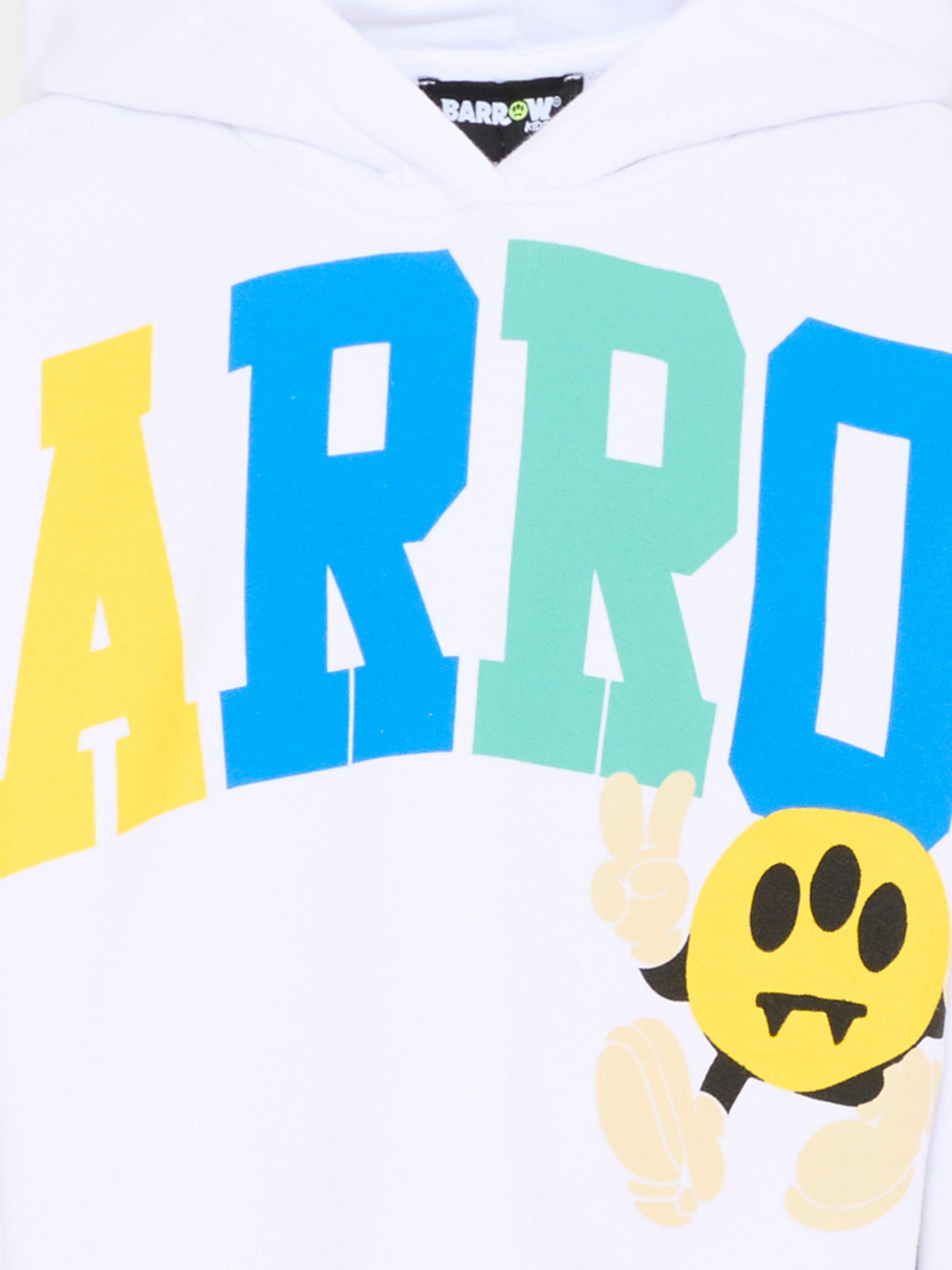 Felpa bianca Barrow per bambina stampa logo,Barrow,S6BKJGHS178 002