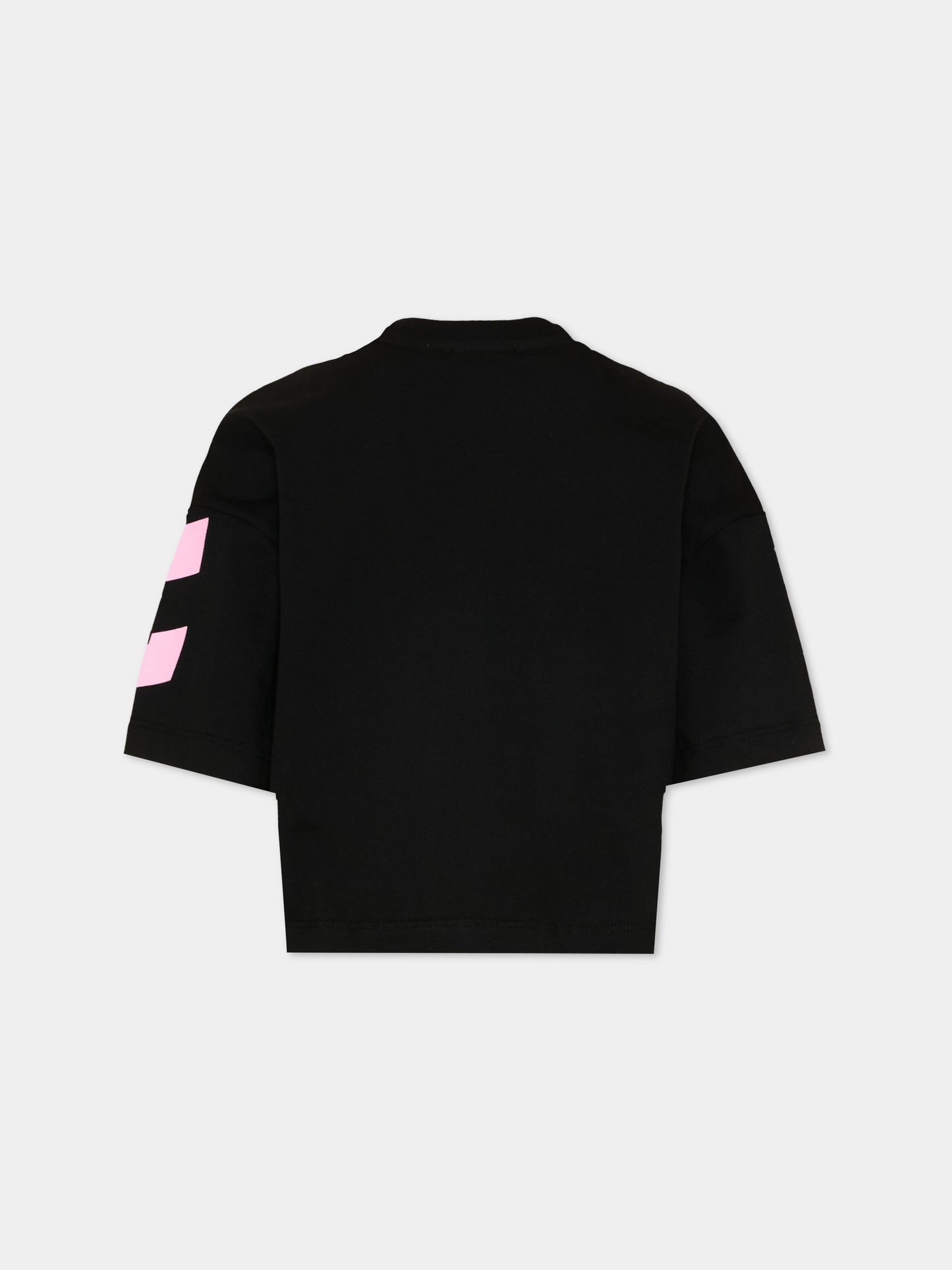 T-Shirt nera Barrow per bambina con logo,Barrow,S6BKJGTH173 110