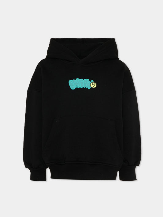 Felpa nera Barrow per bambini con logo,Barrow,S6BKJUHS002 110