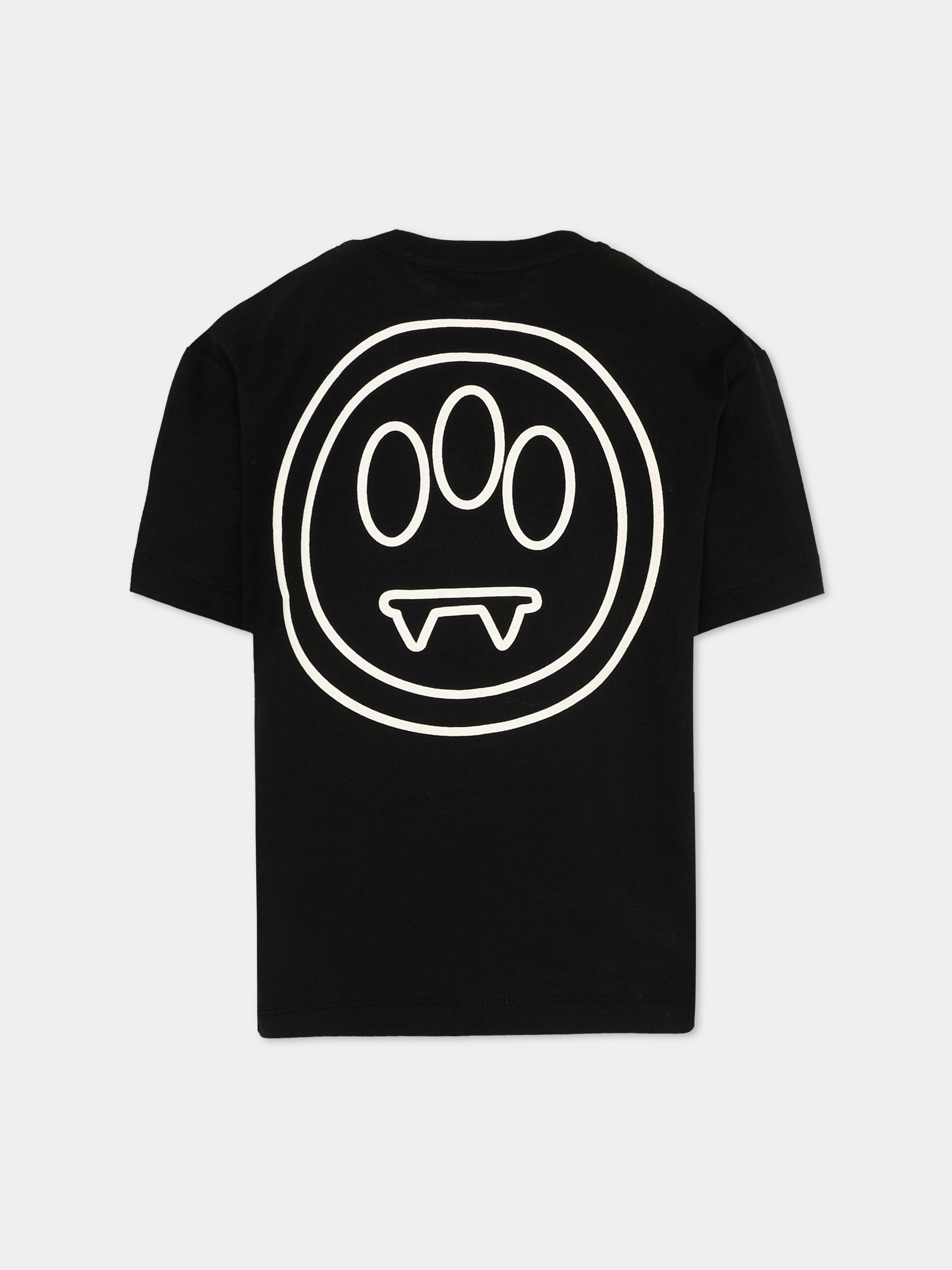 T-Shirt nera per bambini con smile,Barrow,S6BKJUTH008 110