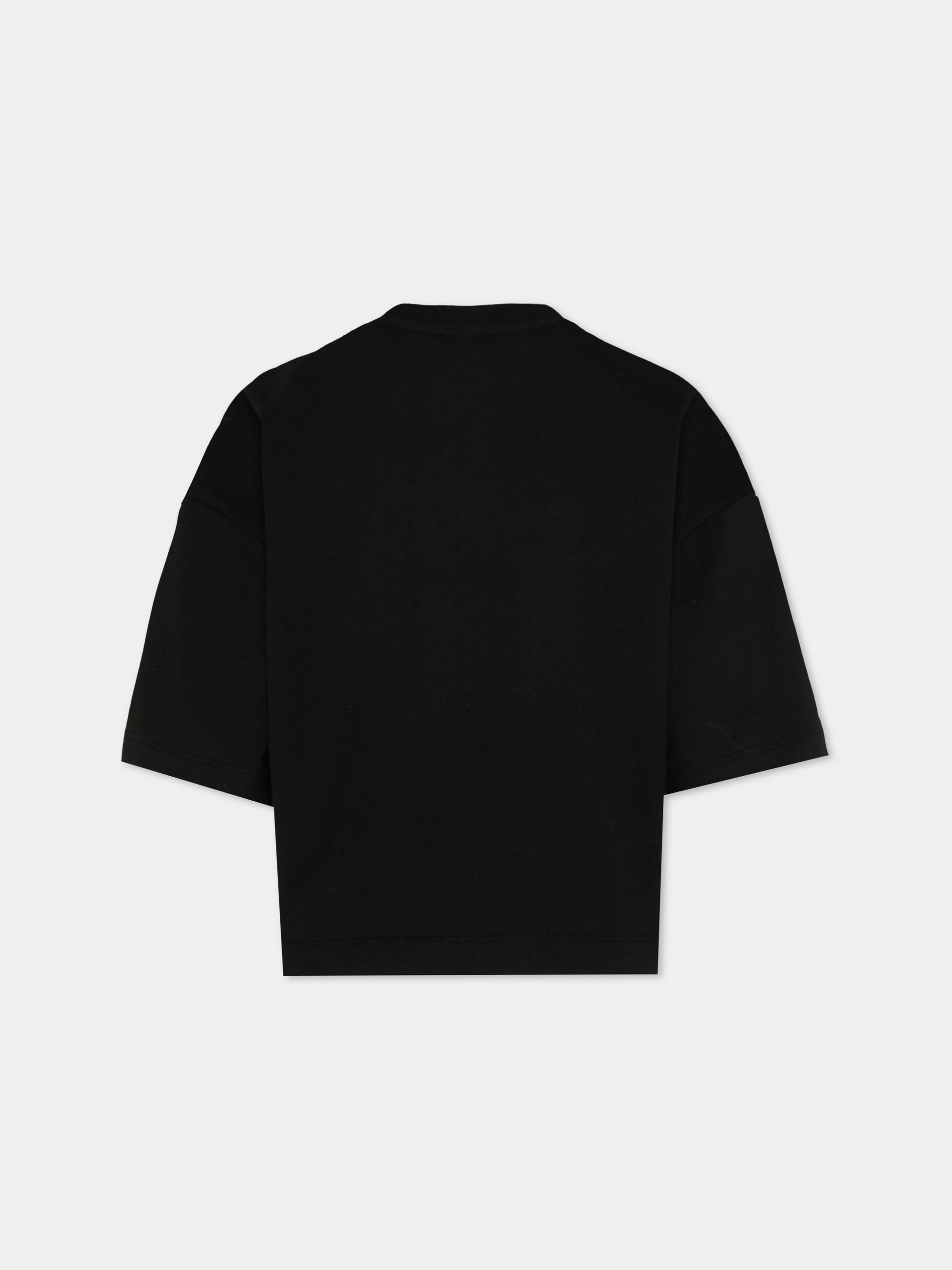 T-Shirt nera per bambina con orsetto,Barrow,S6BKJGTH240 110