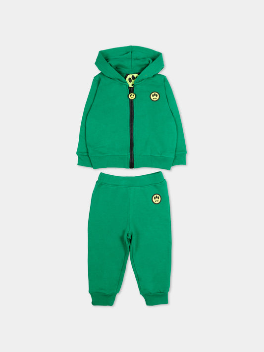 Completo sportivo verde per neonati con logo,Barrow,S6BKUNSF190 080