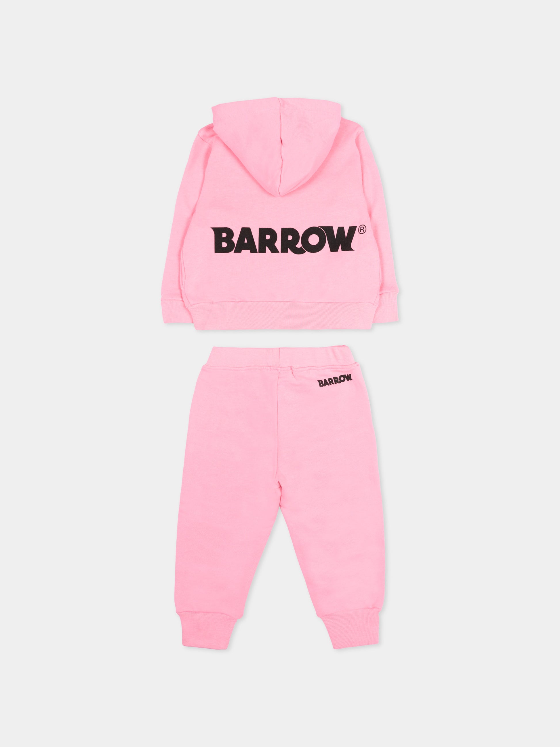 Completo sportivo rosa per neonata con logo,Barrow,S6BKUNSF190 BW311