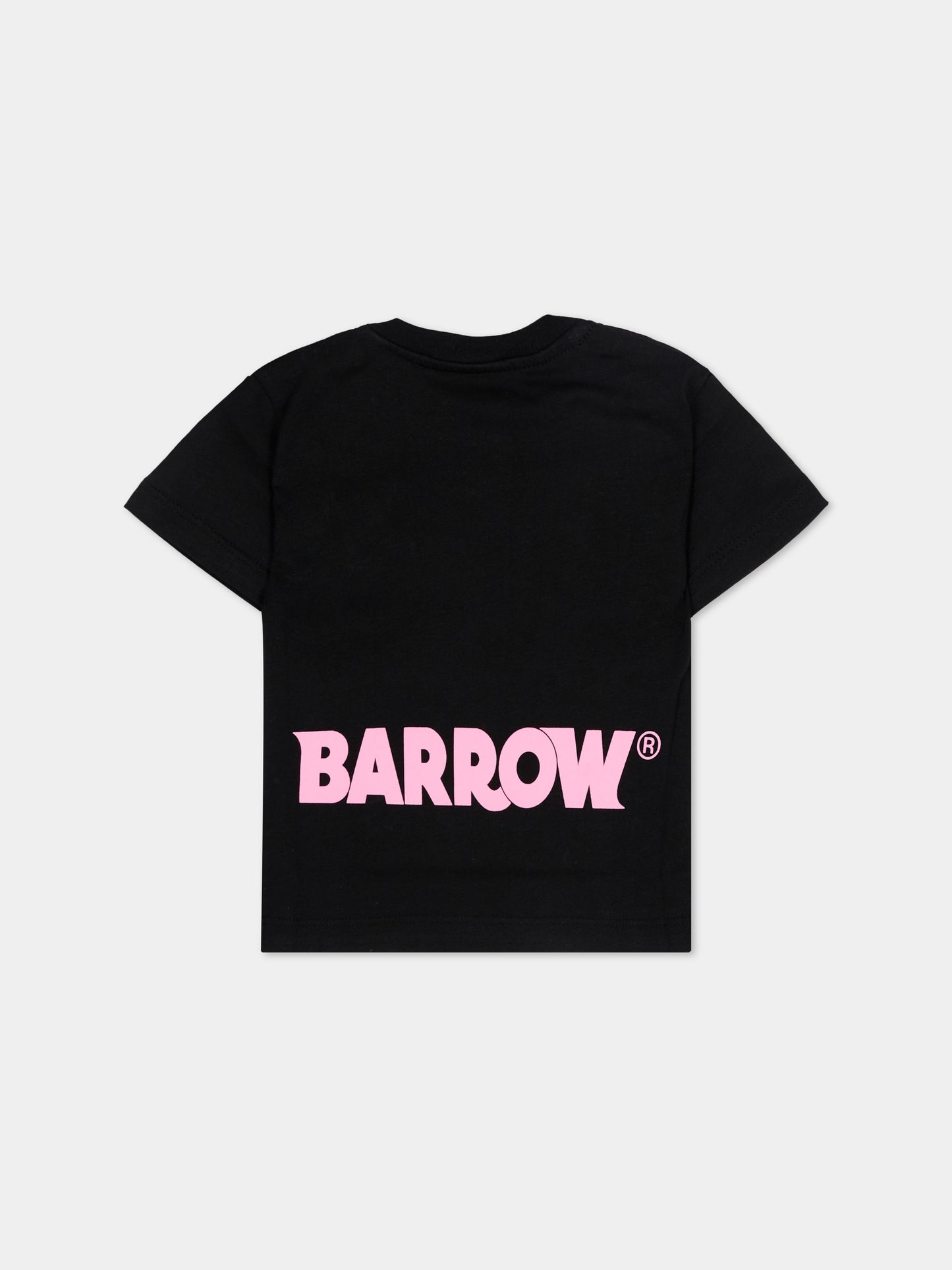 T-Shirt nera per neonata con logo,Barrow,S6BKUNTH207 110/92