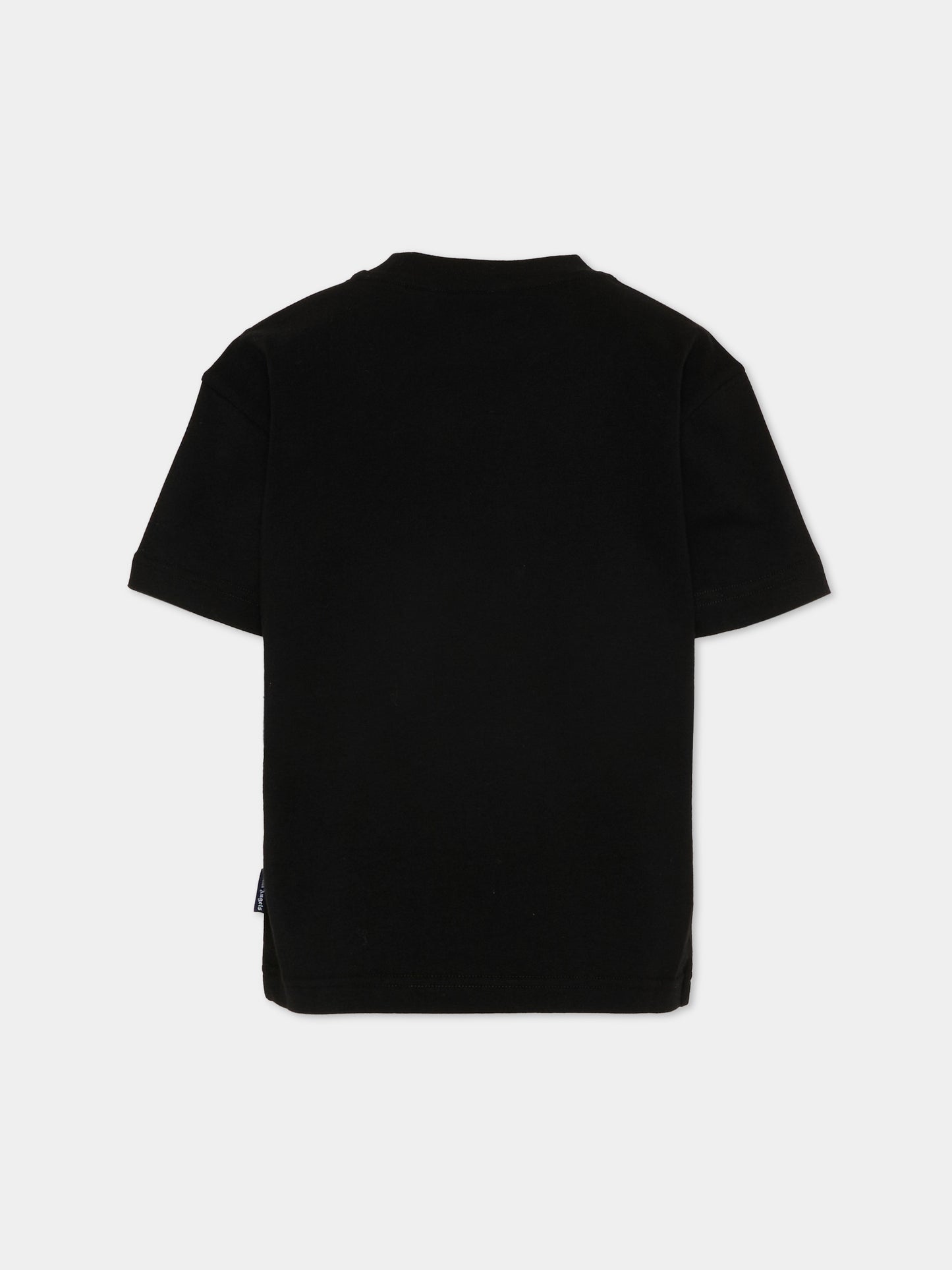 T-Shirt nera per bambino con cane,Palm Angels,PBAA003S26JER008 110