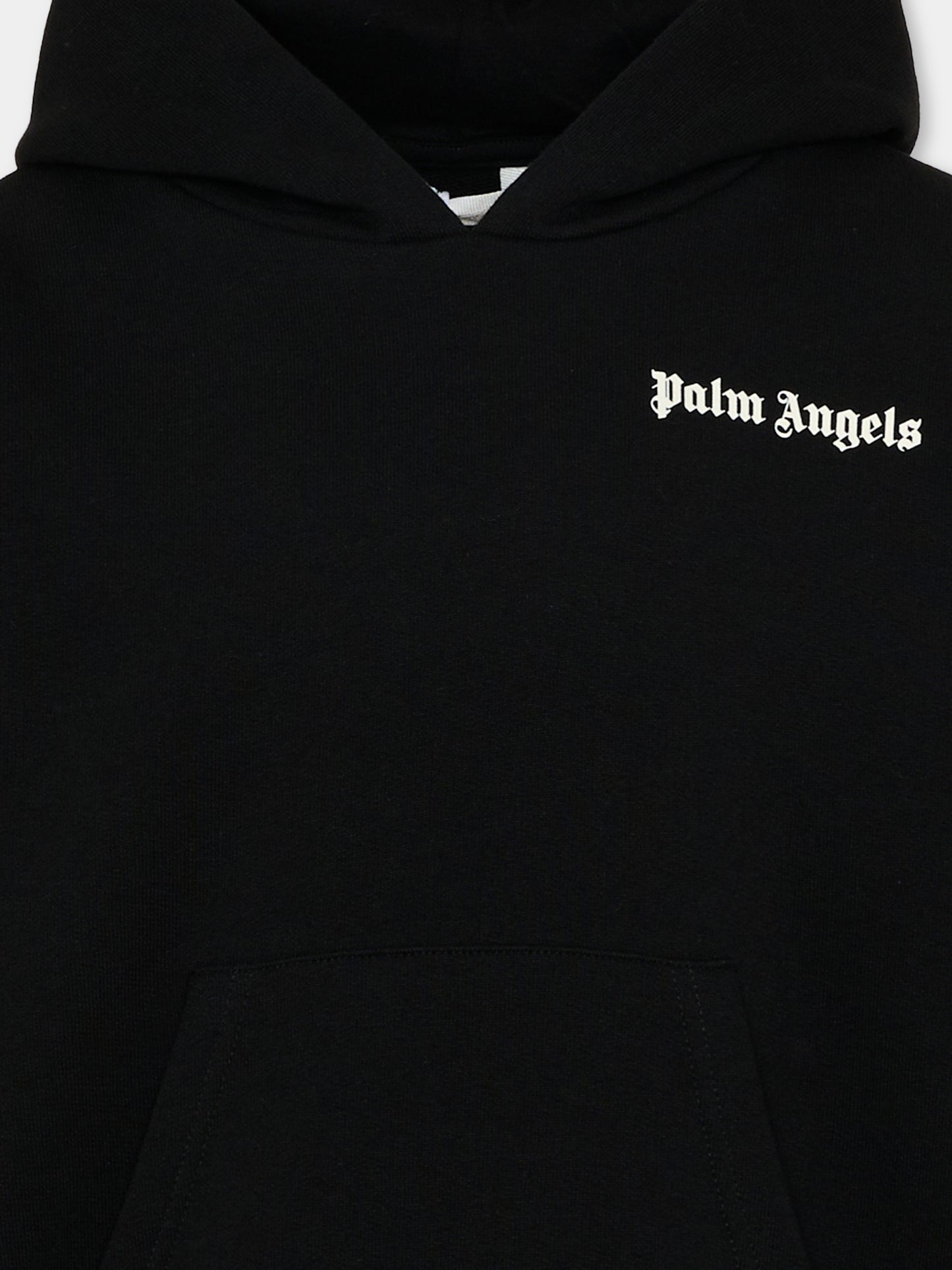 Felpa nera per bambini con logo,Palm Angels,PBBB011S26FLE001 110