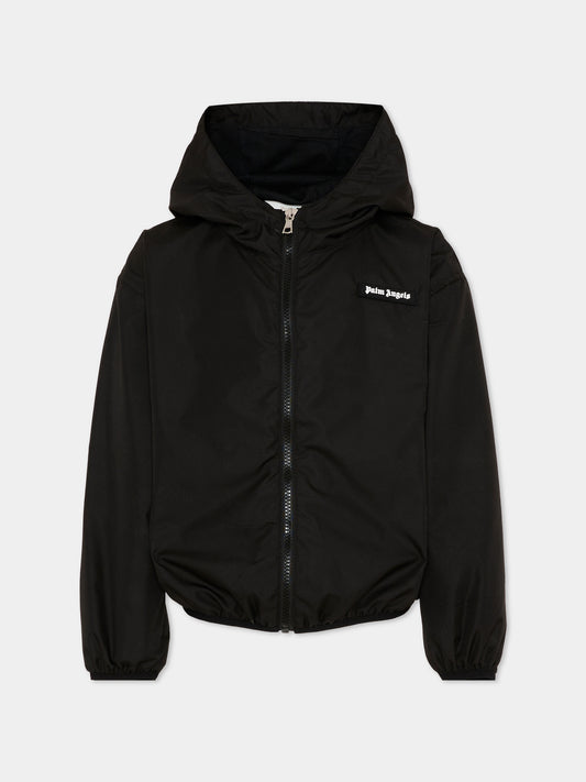 Giacche a vento nero per bambini con logo,Palm Angels,PBEB004S26FAB001 110