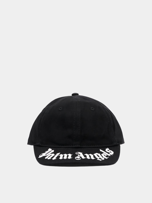 Cappello nero per bambini con logo,Palm Angels,PBLB002S26FAB001 110