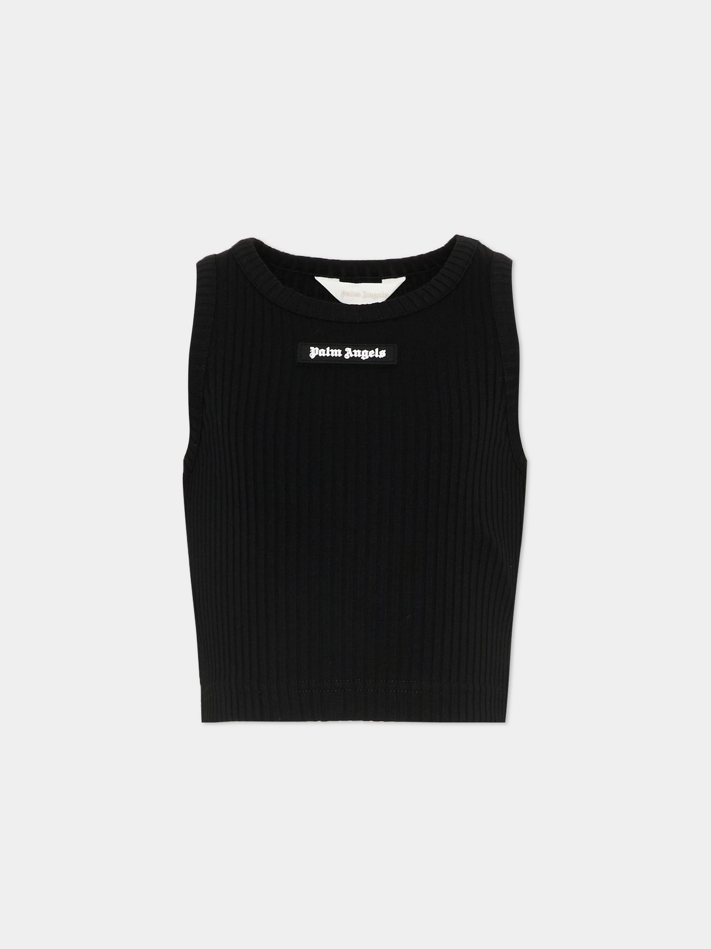 Top nero per bambina con logo,Palm Angels,PGAG002S26JER002 110