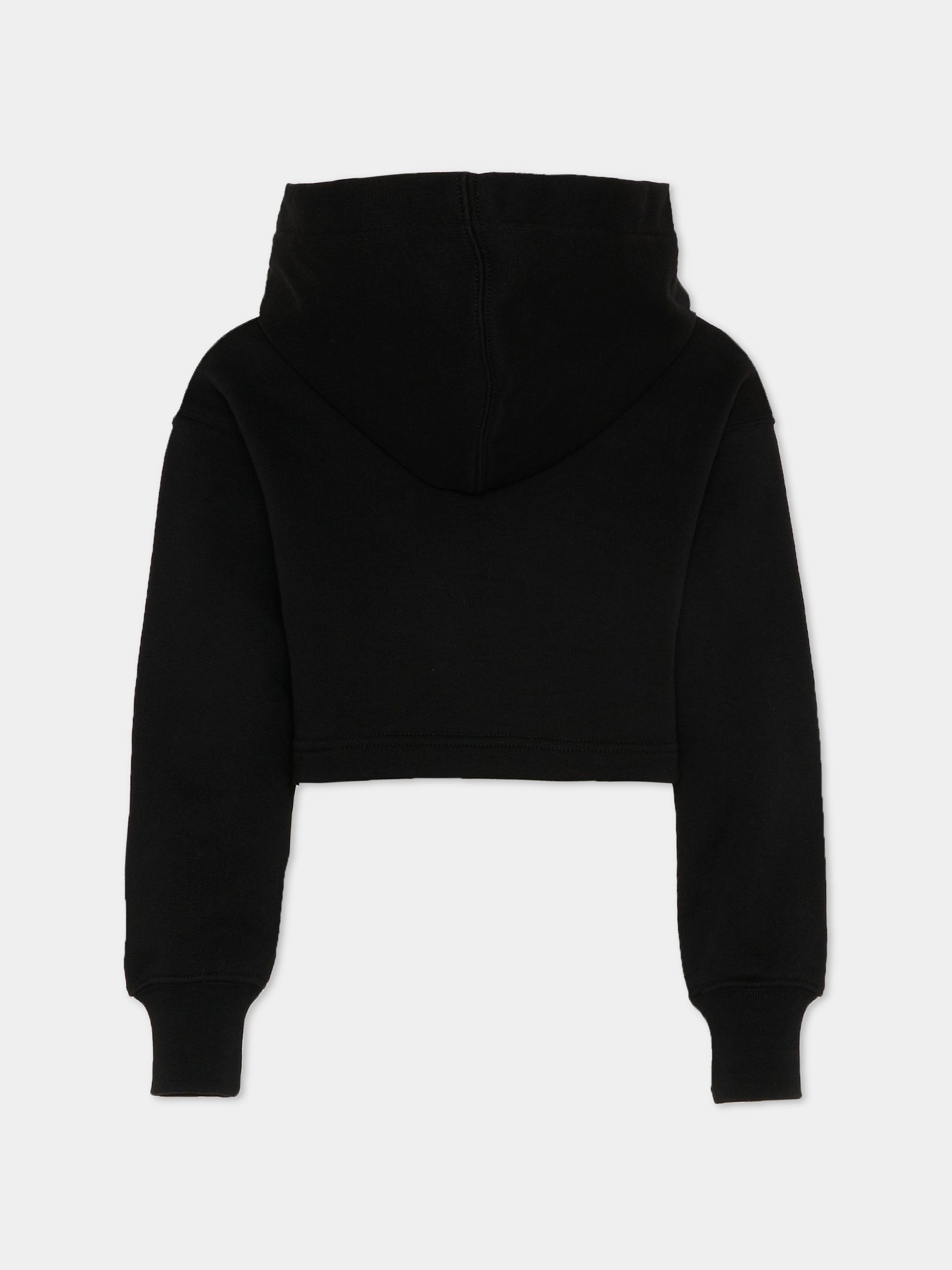 Felpa nera per bambina con logo strass,Palm Angels,PGBB006S26FLE001 110