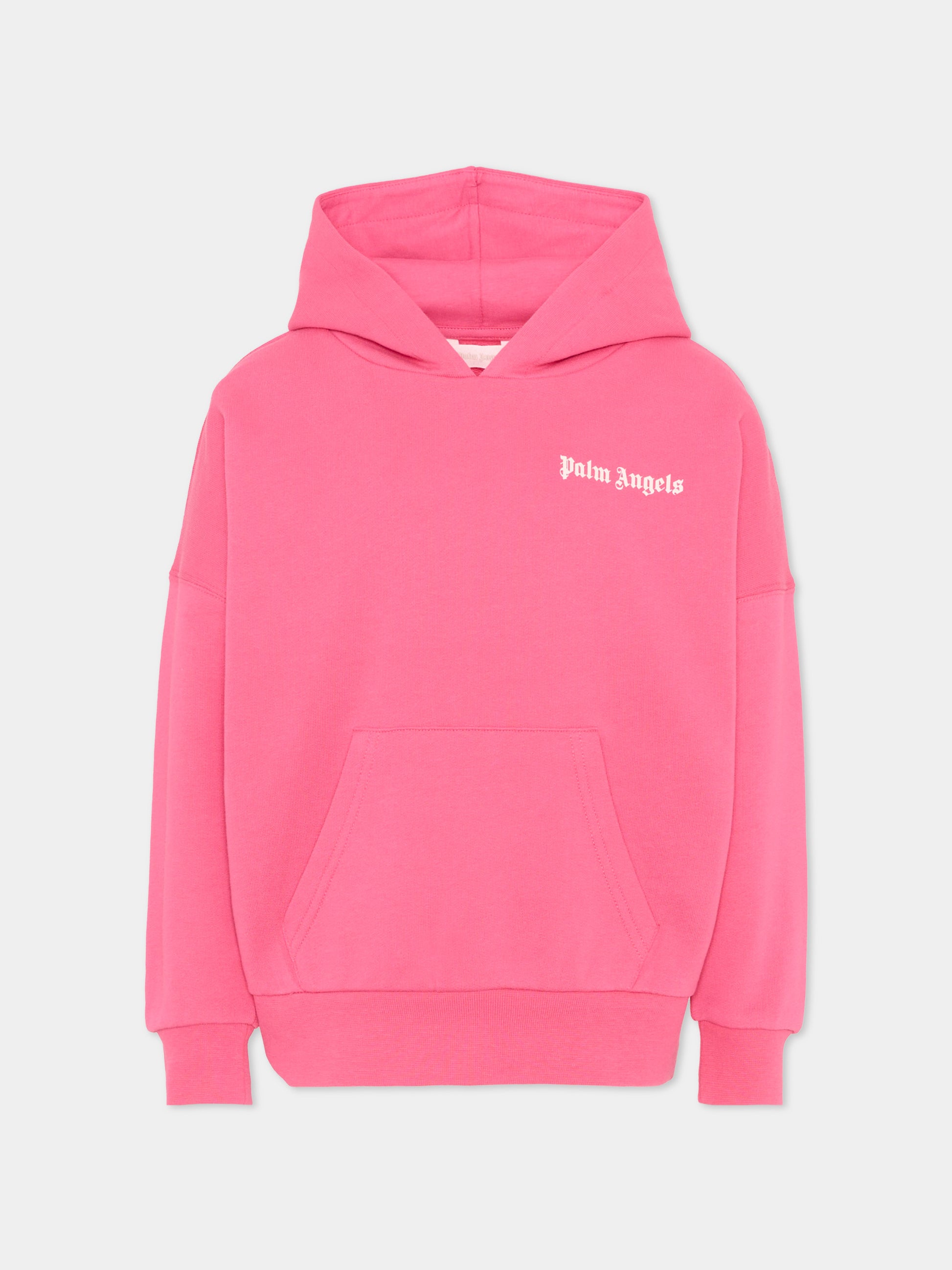 Felpa fucsia per bambina con logo,Palm Angels,PGBB014S26FLE001 044