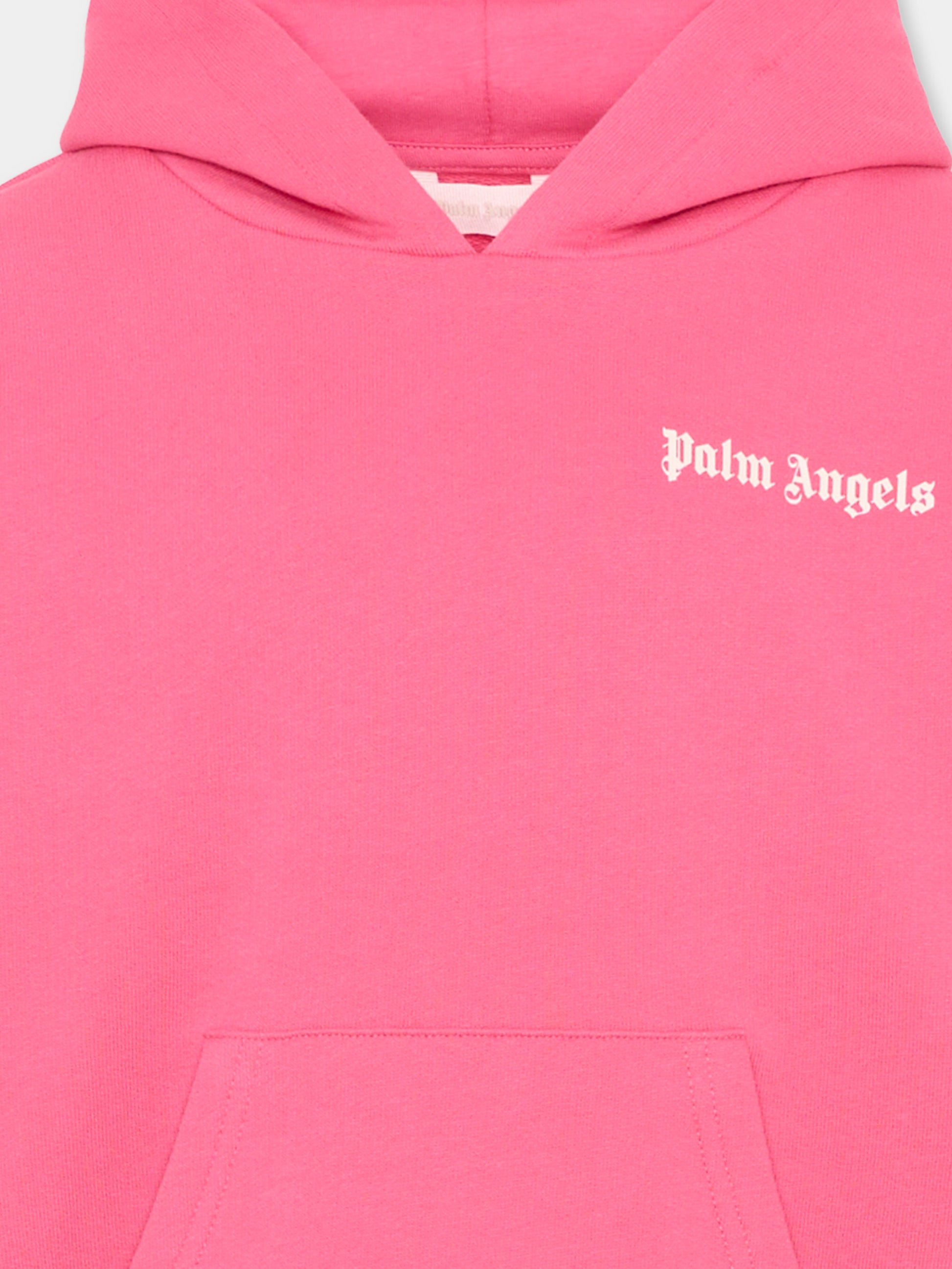 Felpa fucsia per bambina con logo,Palm Angels,PGBB014S26FLE001 044