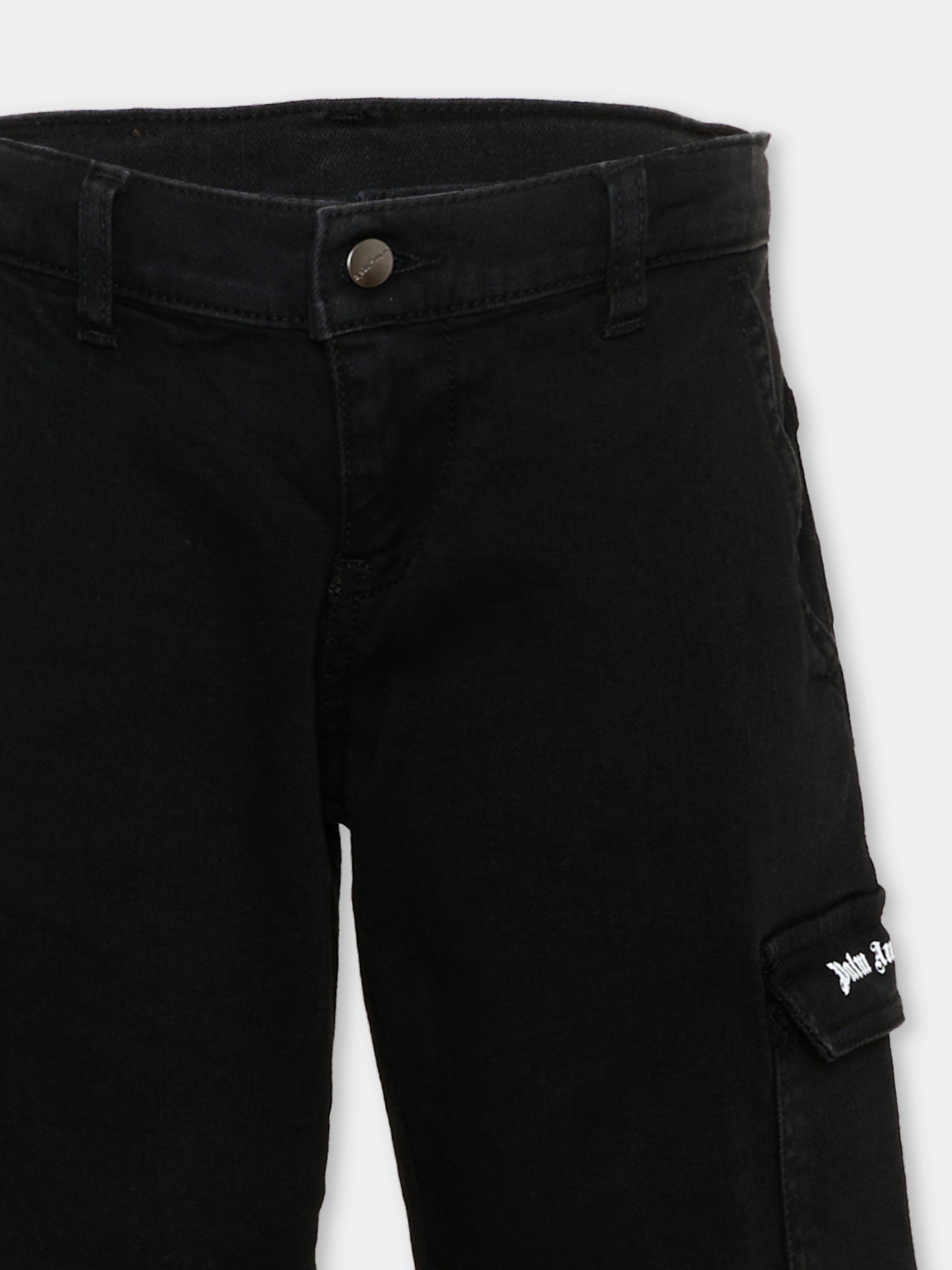 Pantaloni casual neri per bambina con logo,Palm Angels,PGCA026S26FAB001 110