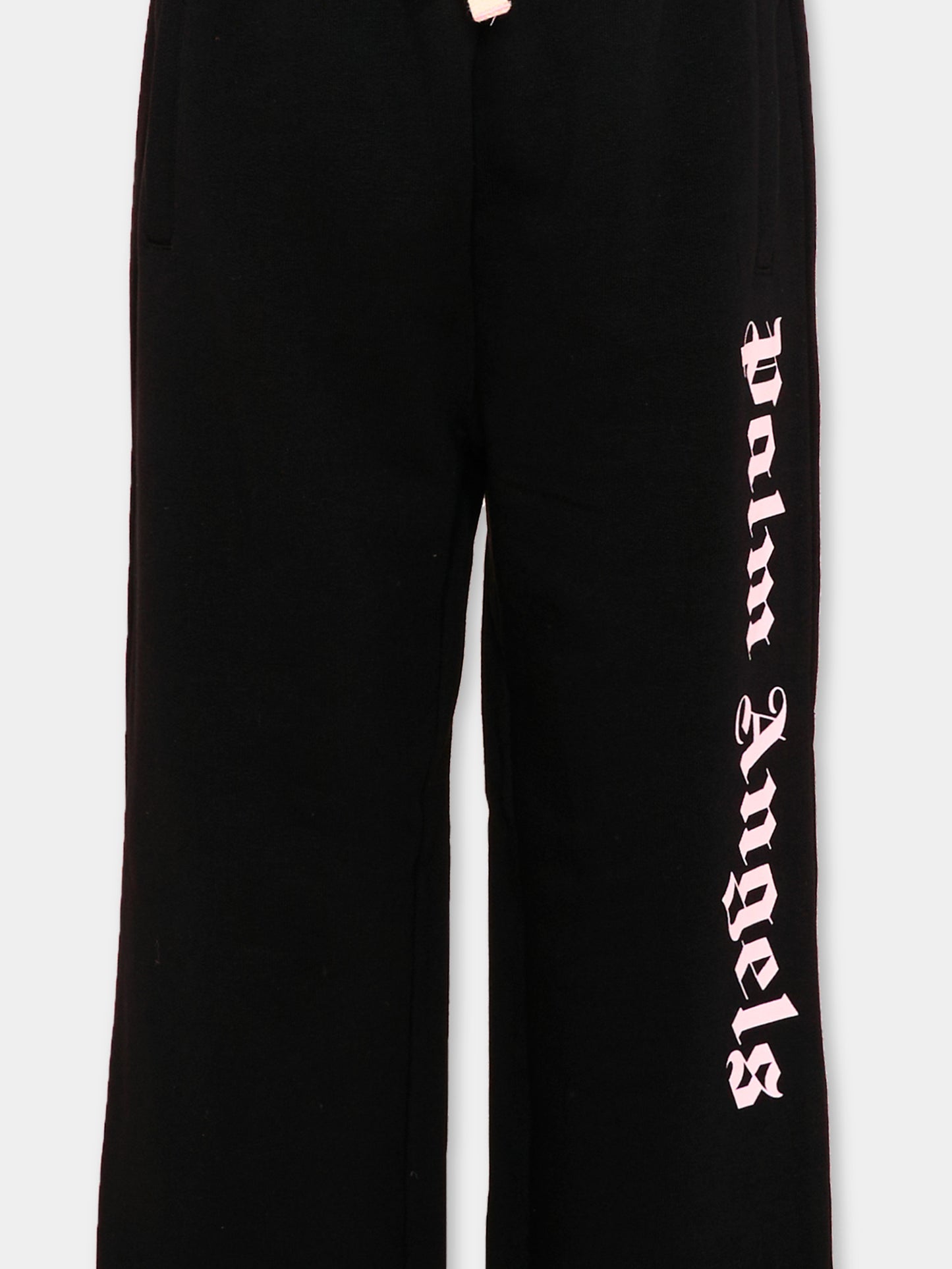 Pantaloni sportivi neri per bambina con logo,Palm Angels,PGCH008S26FLE001 110