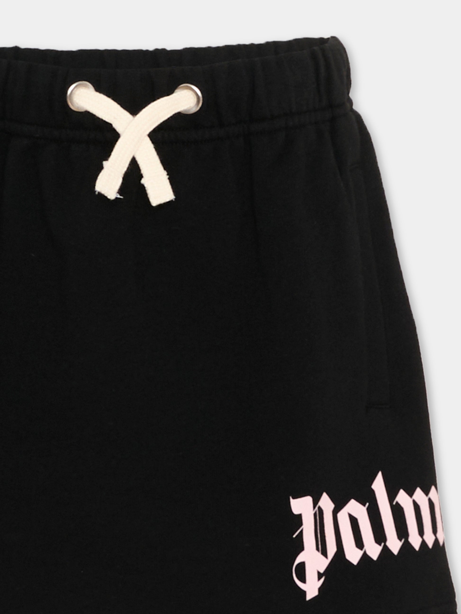 Gonna nera per bambina con logo,Palm Angels,PGCK001S26FLE001 110