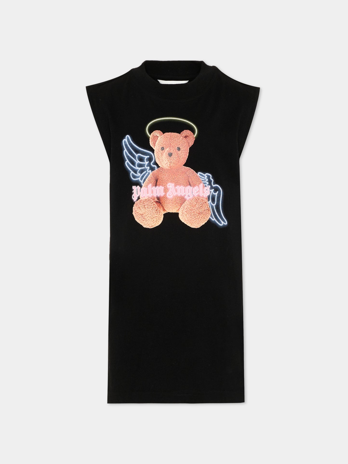 Vestito nero per bambina con Teddy Bear,Palm Angels,PGDH003S26JER001 110