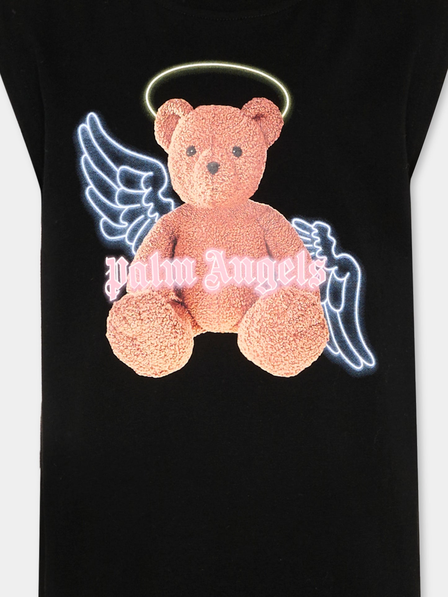 Vestito nero per bambina con Teddy Bear,Palm Angels,PGDH003S26JER001 110