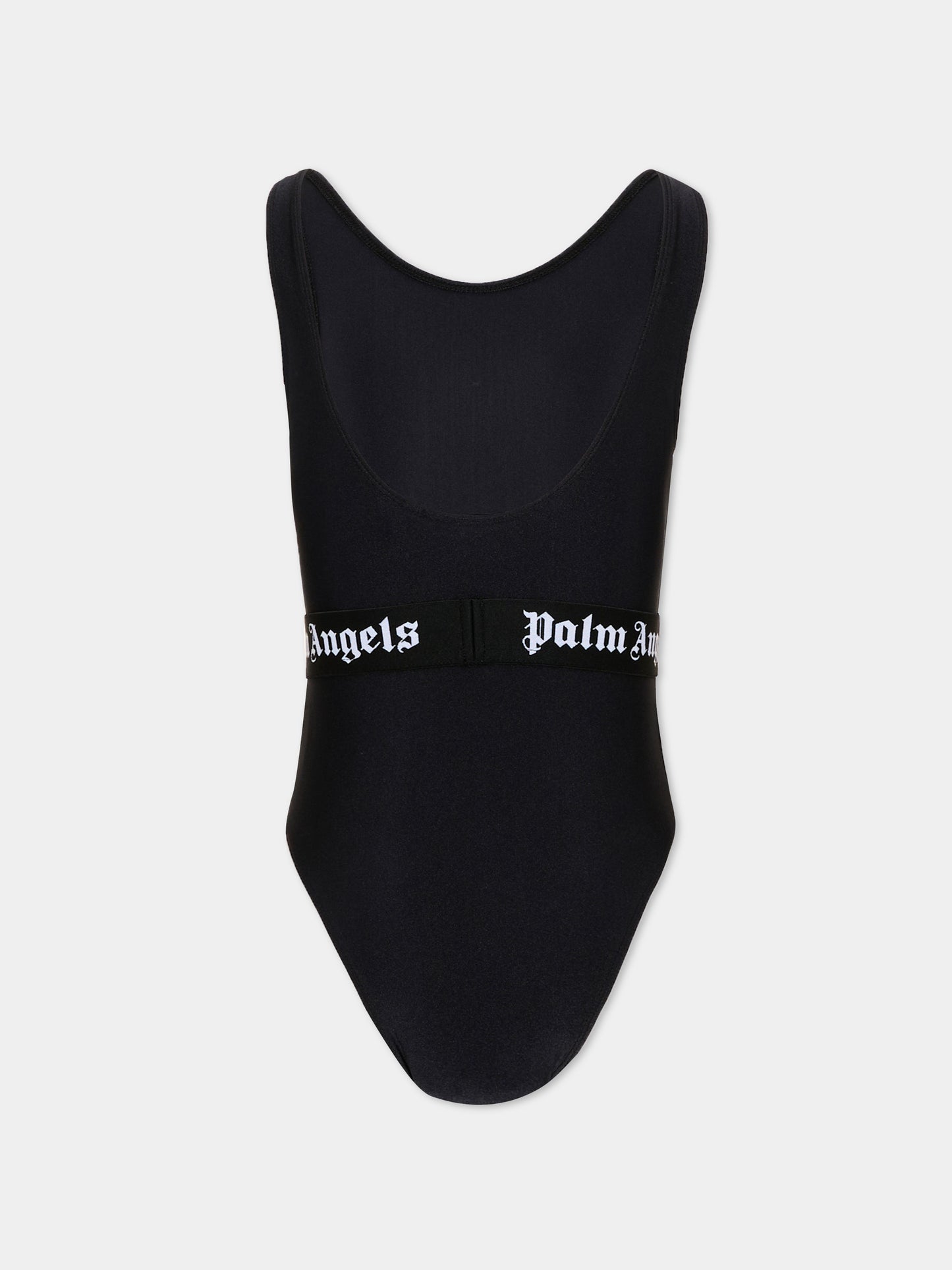 Costume intero nero per bambina con logo,Palm Angels,PGFC002S26JER001 110