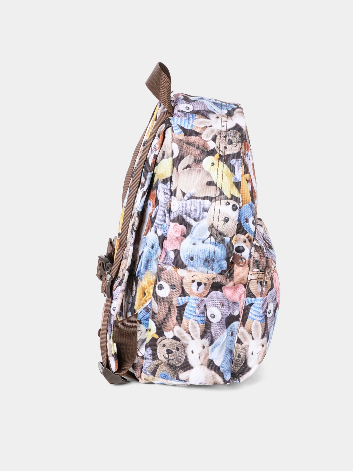 Mini sac à dos multicolore pour enfants avec imprimé peluche