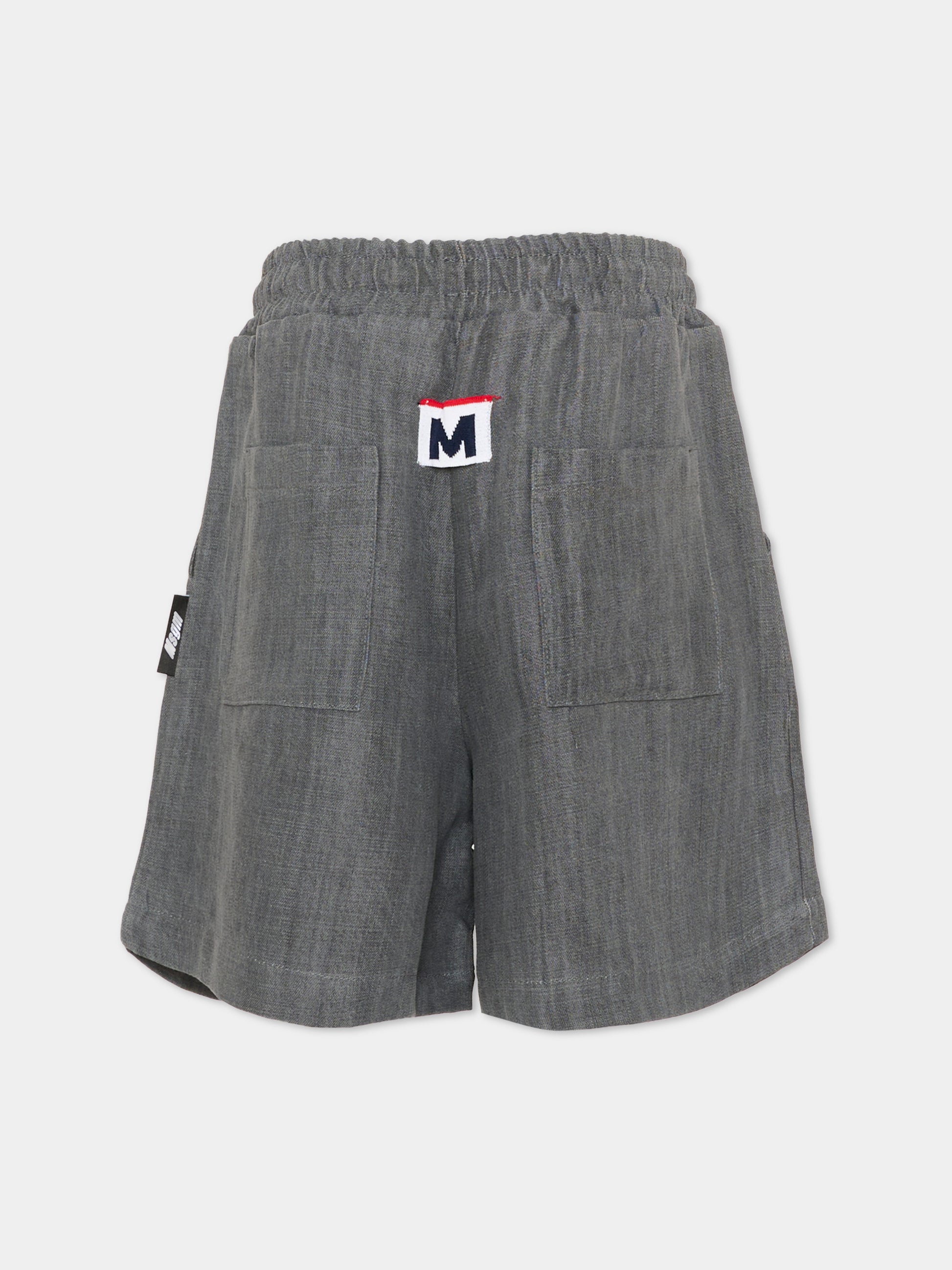 Shorts grigi per bambini con coulisse,Msgm Kids,S6MSJBBE056 102