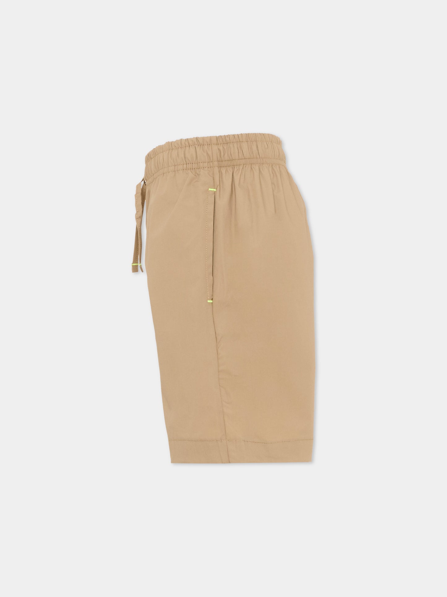 Shorts beige per bambino con logo,Msgm Kids,S6MSJBBE190 178