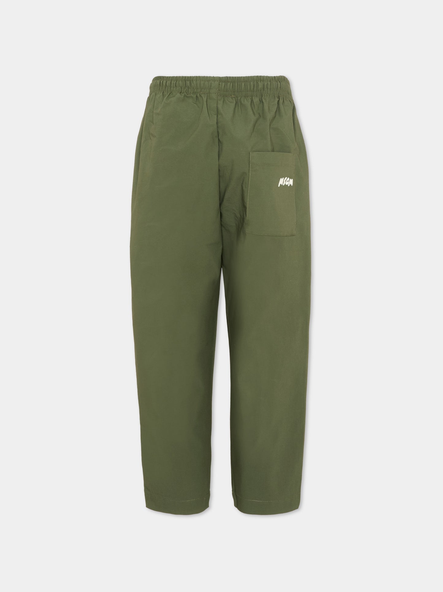 Pantalone verde per bambino con logo,Msgm Kids,S6MSJBPA188 082