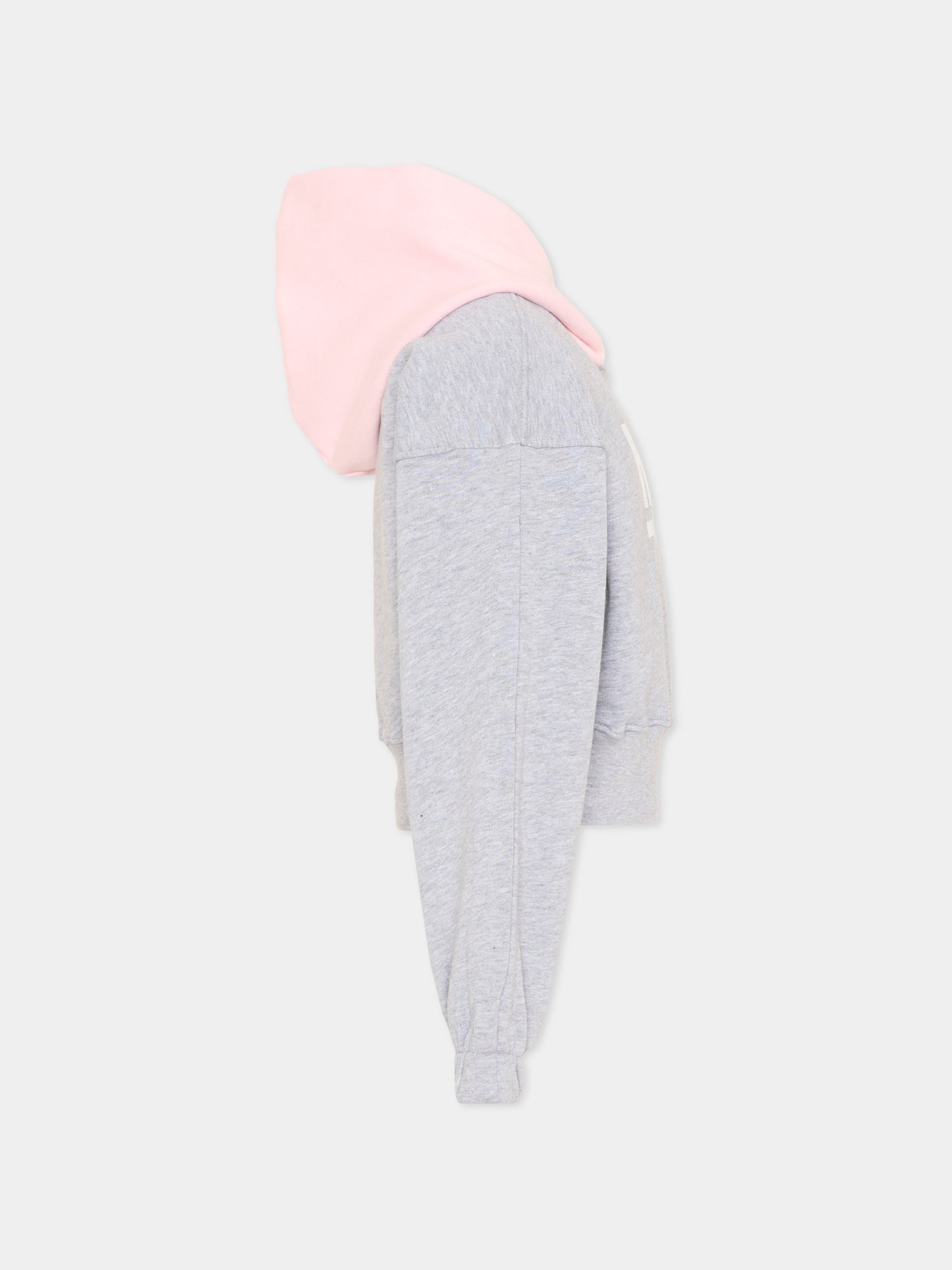 Felpa grigia per bambina con logo,Msgm Kids,S6MSJGHS025 271/02