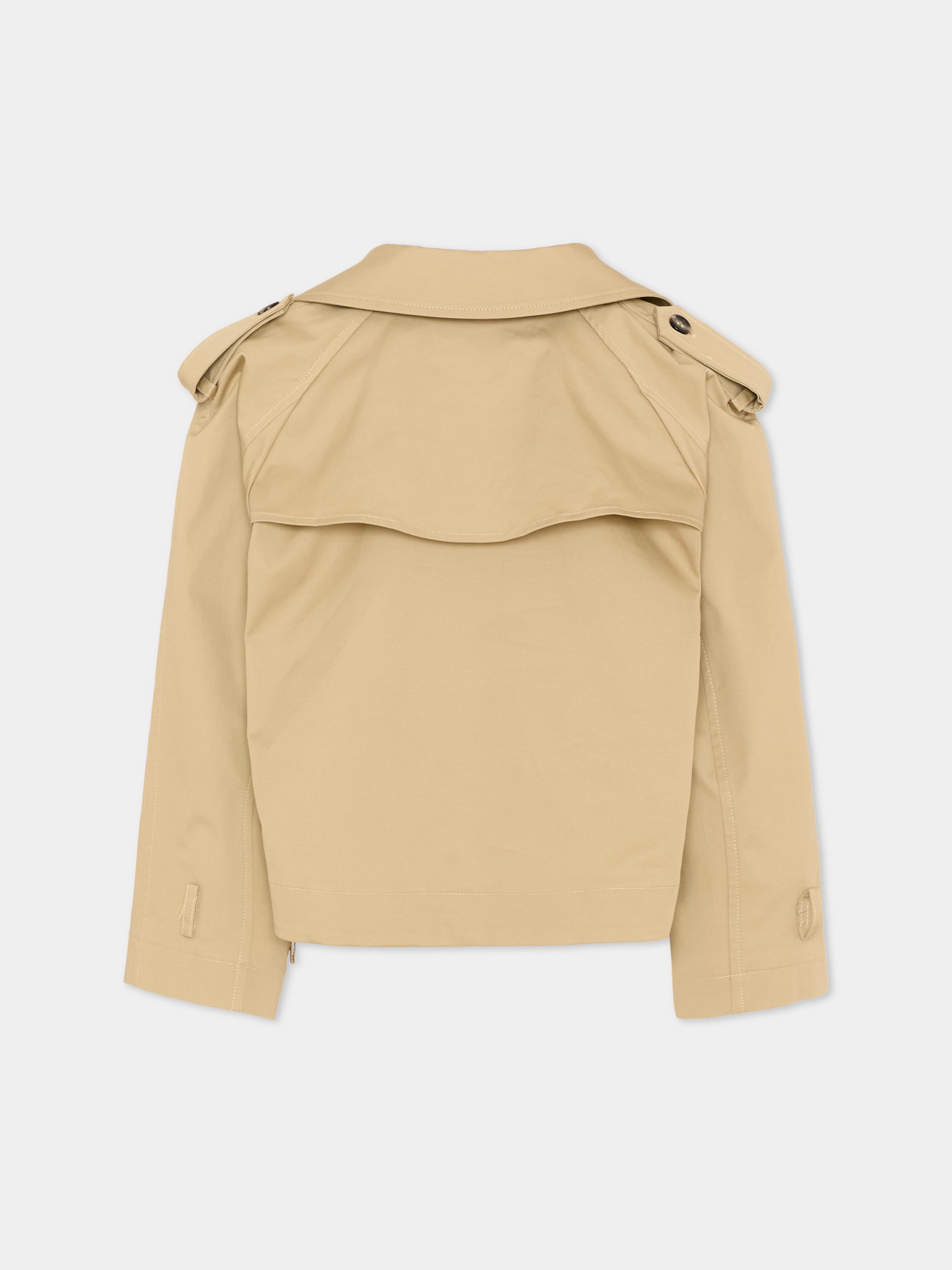 Trench beige per bambina corto,Msgm Kids,S6MSJGJK132 015