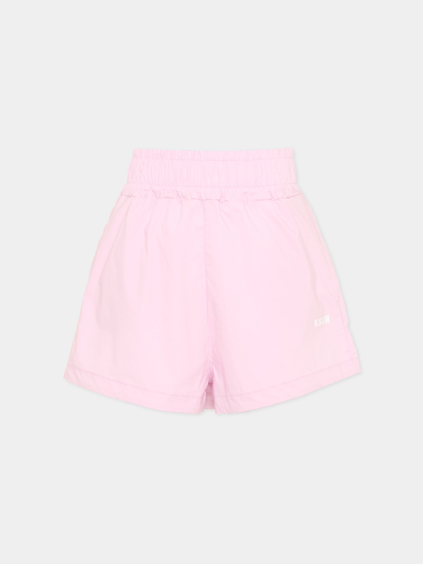 Shorts rosa per bambina con logo,Msgm Kids,S6MSJGSH164 MS070