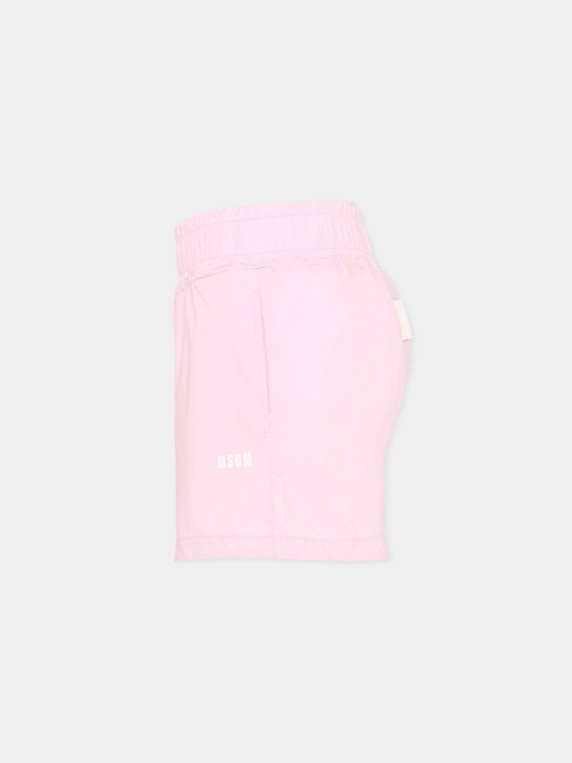 Shorts rosa per bambina con logo,Msgm Kids,S6MSJGSH164 MS070