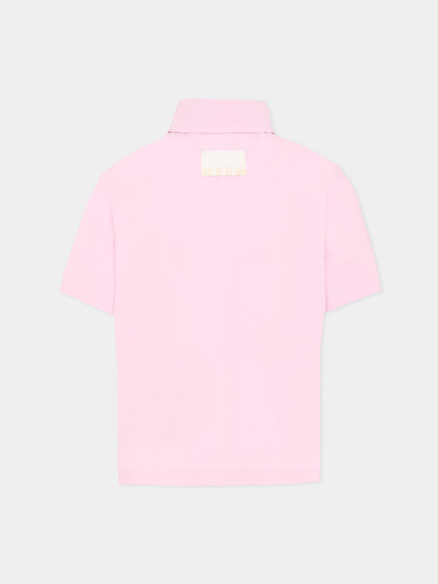 Camicia rosa per bambina con logo,Msgm Kids,S6MSJGSI163 MS070