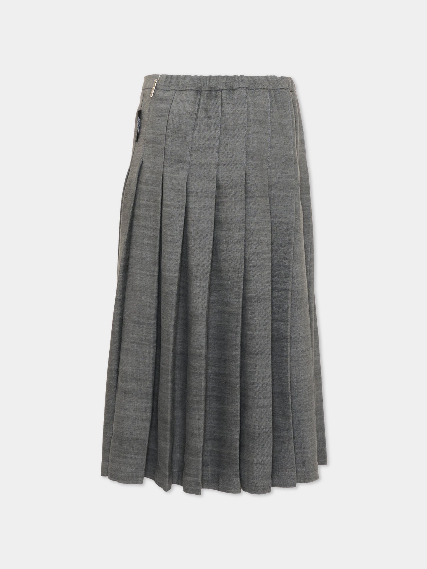 Gonna elegante grigia per bambina plissé,Msgm Kids,S6MSJGSK031 102