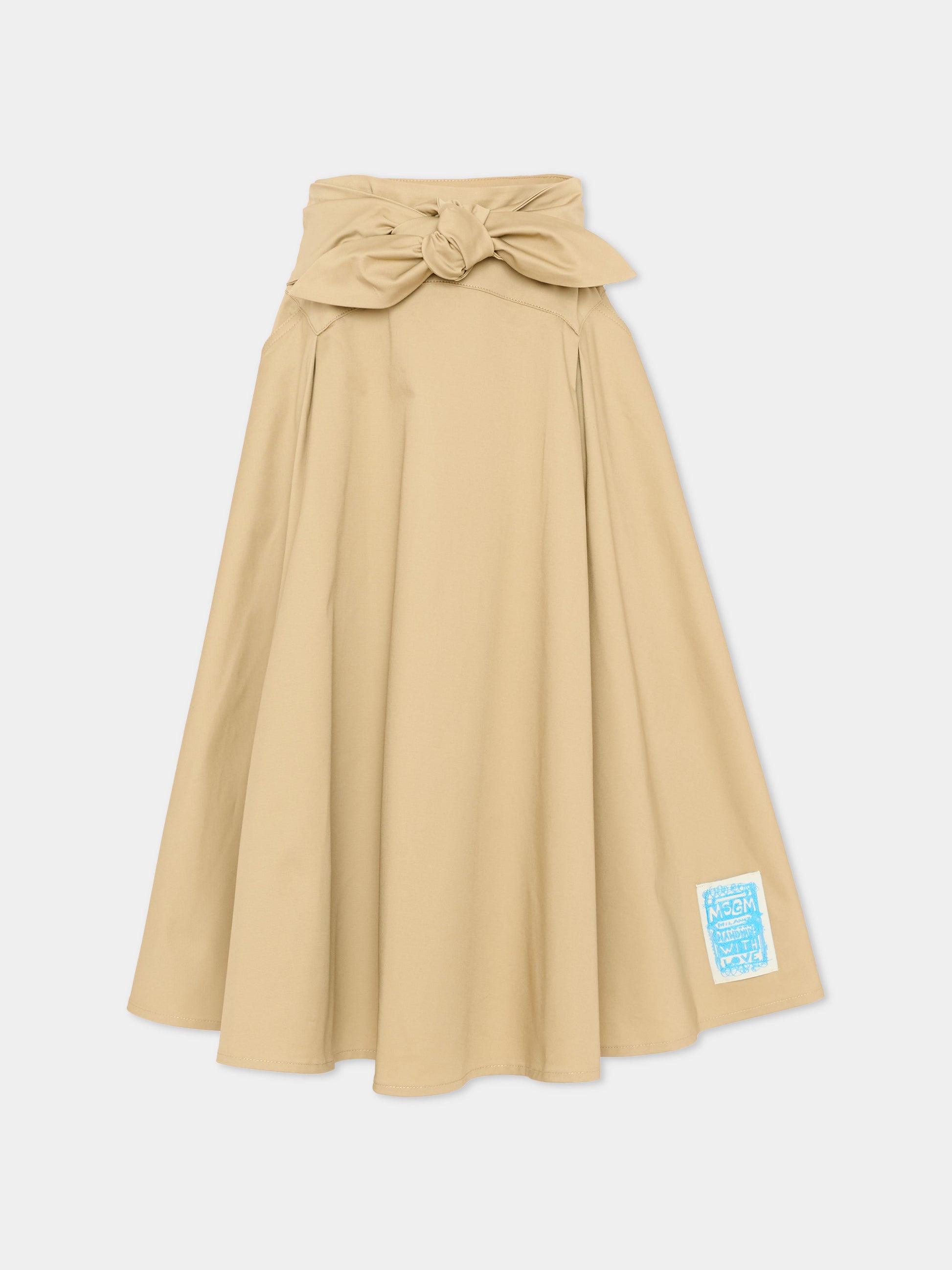 Gonna beige per bambina,Msgm Kids,S6MSJGSK131 015