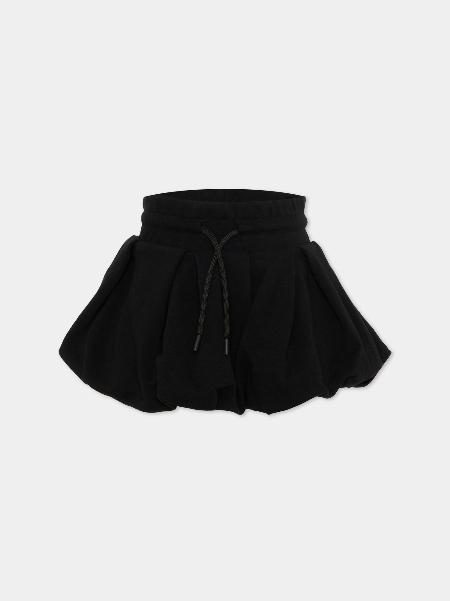 Gonna nera per bambina con logo,Msgm Kids,S6MSJGST086 110