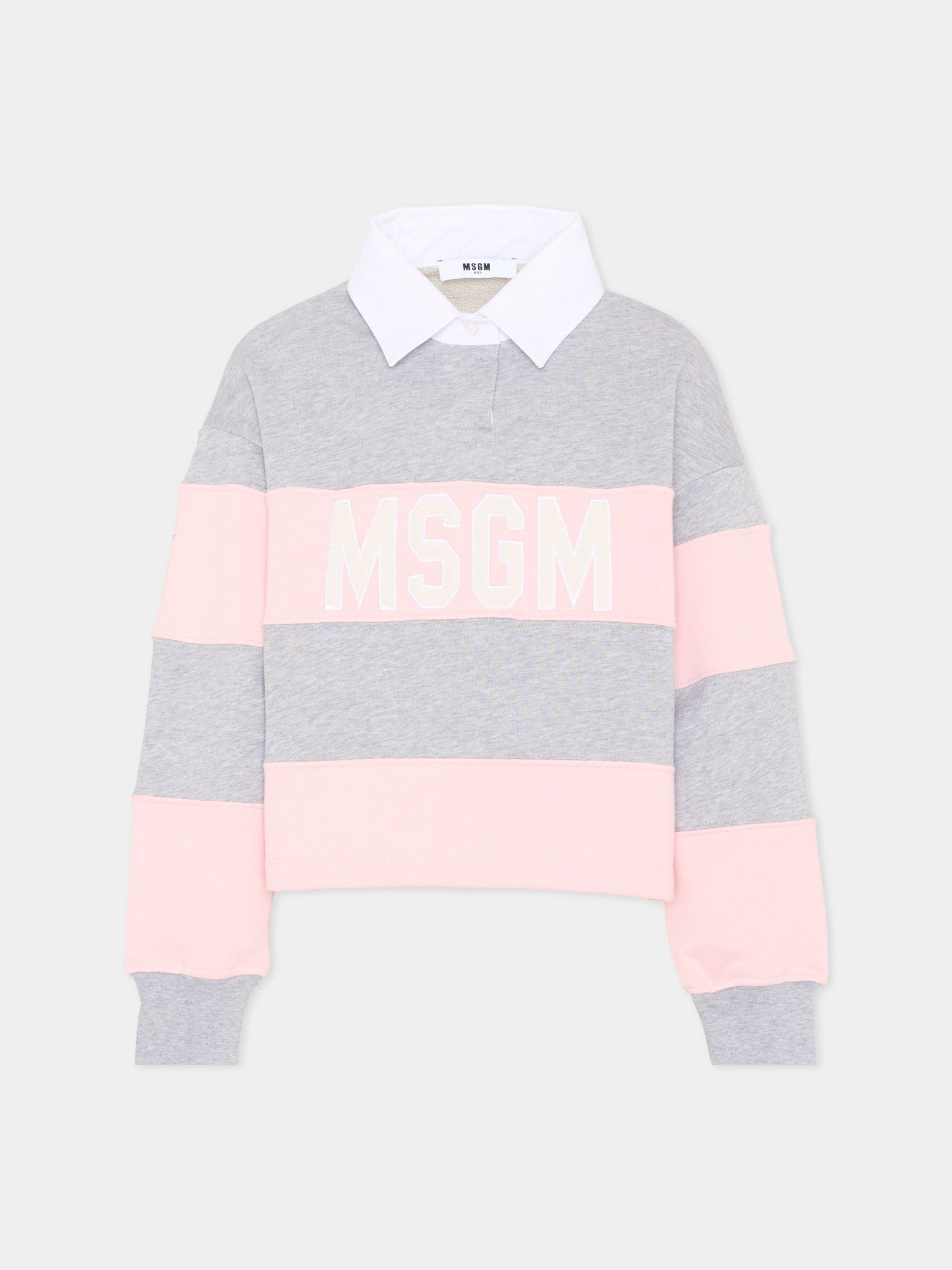 Polo rosa per bambina con logo,Msgm Kids,S6MSJGSW027 MS076