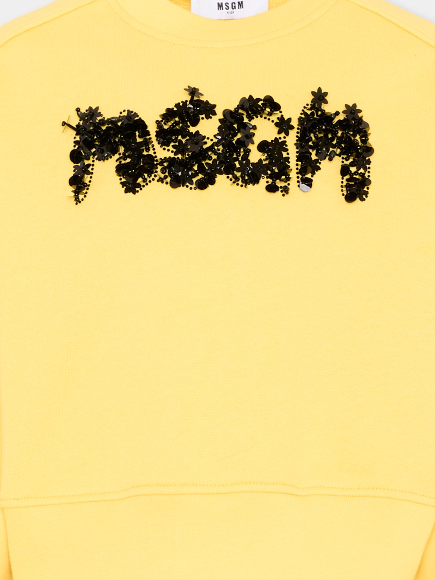 Felpa gialla per bambina con logo,Msgm Kids,S6MSJGSW088 MS009