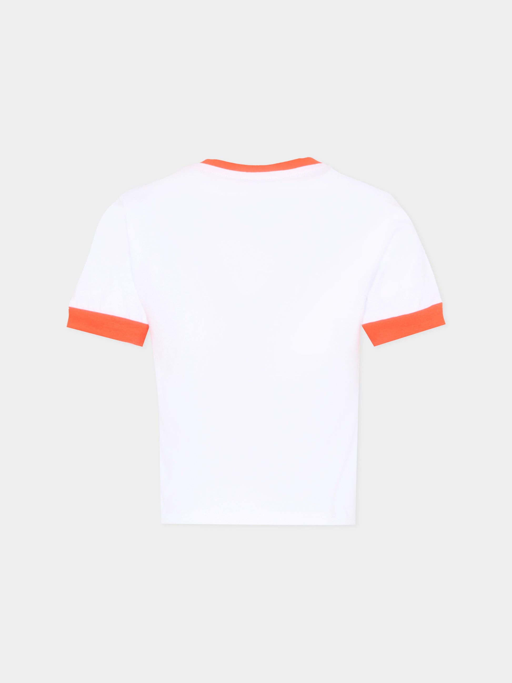 T-Shirt bianca per bambina con stampa gatto,Msgm Kids,S6MSJGTH016 001/84