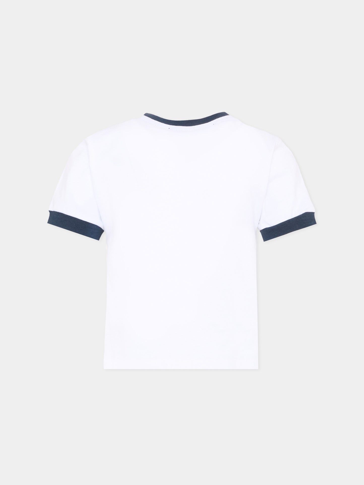 T-Shirt bianca per bambina con stampa gatto,Msgm Kids,S6MSJGTH016 001/83