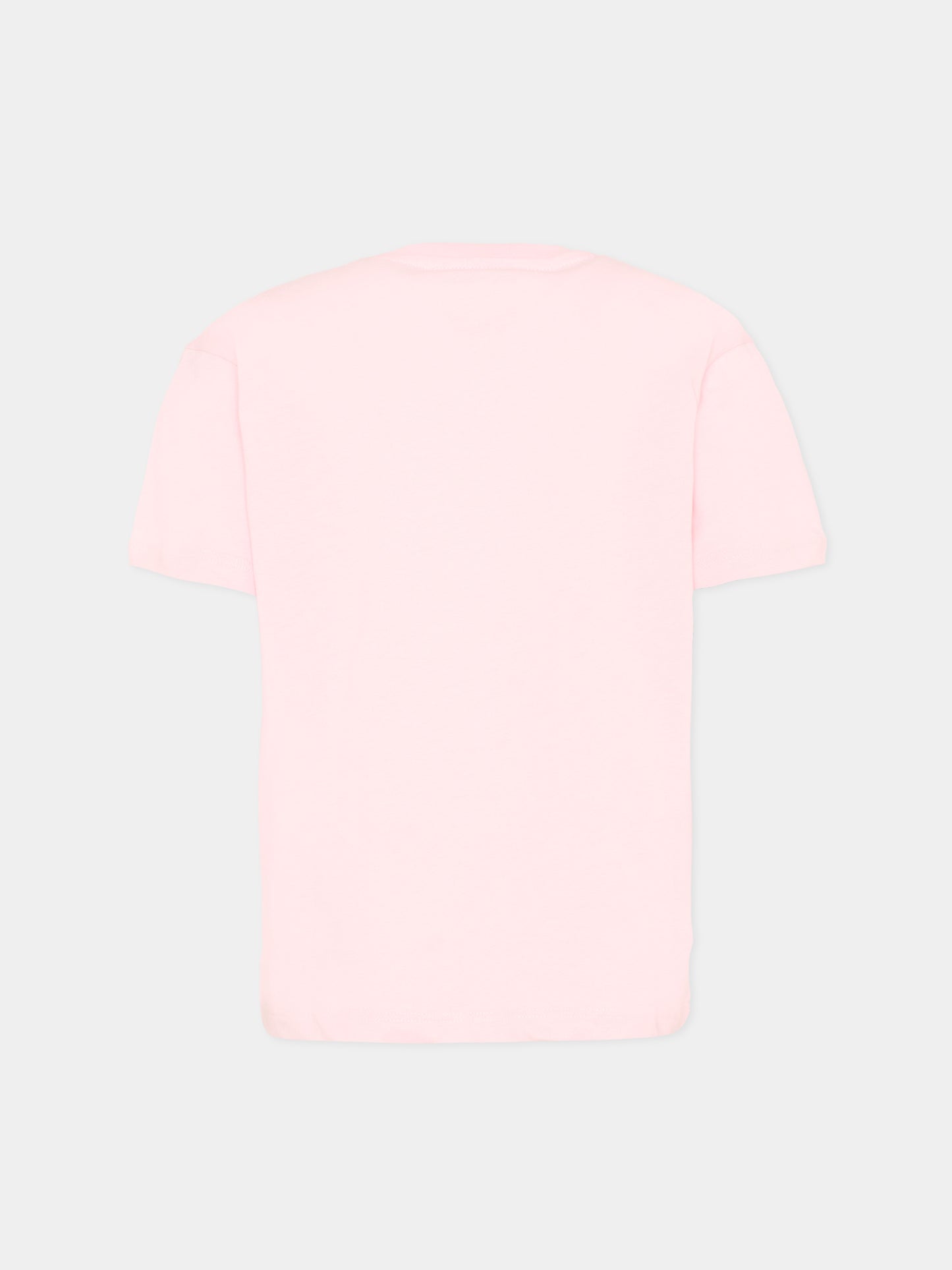 T-Shirt bianca per bambina con logo gioiello,Msgm Kids,S6MSJGTH033 001/78