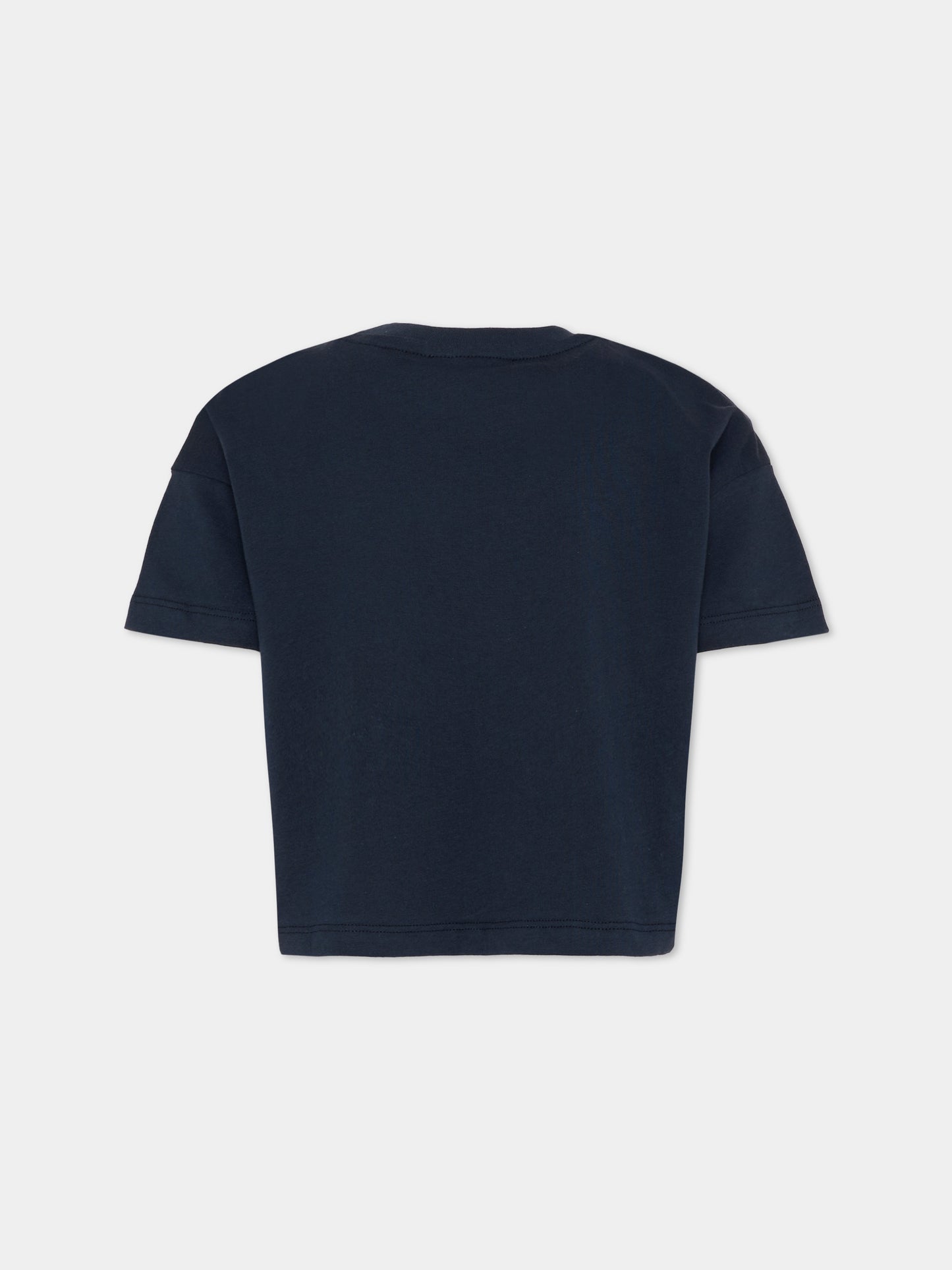 T-Shirt blu per bambina con logo,Msgm Kids,S6MSJGTH173 MS072