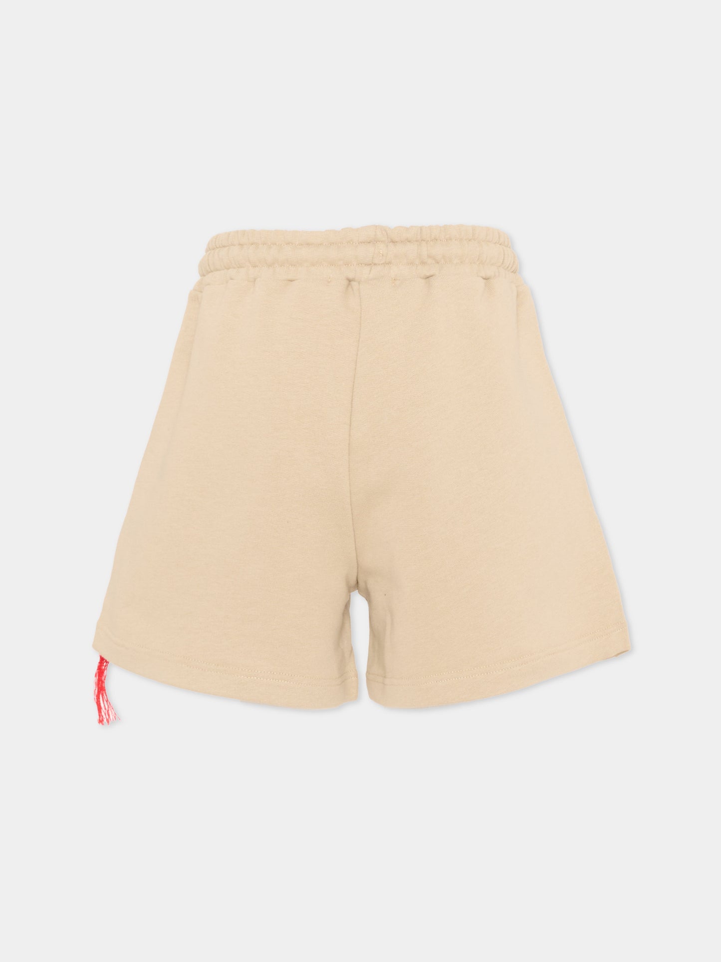 Shorts sportivi beige per bambini con logo,Msgm Kids,S6MSJUBE138 092